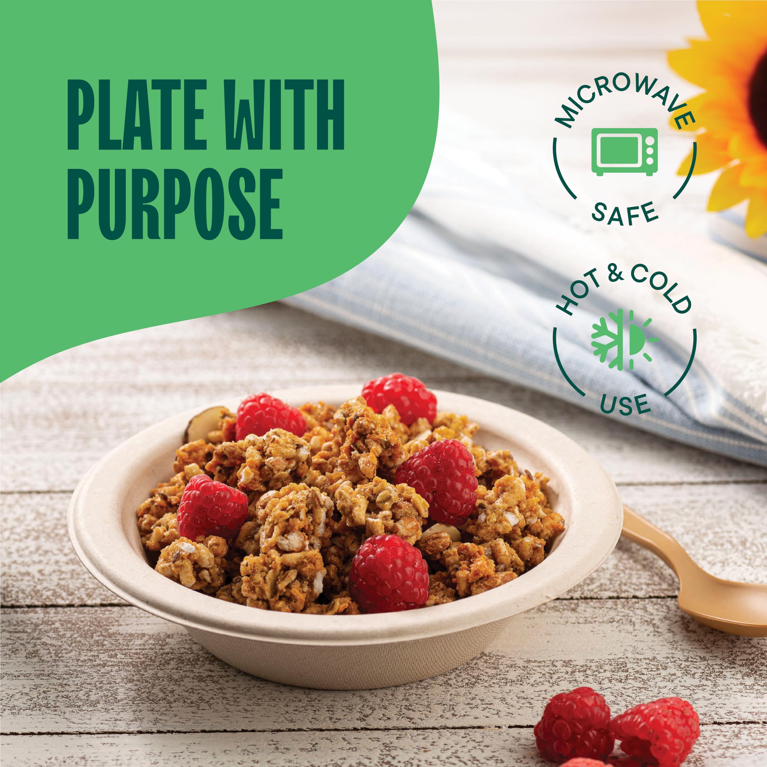 100% Compostable Disposable Paper Bowls [125-Pack] 16oz - PFAS-Free & BPI Certified Eco-Friendly Soup Bowls for Hot Food | Heavy Duty Biodegradable Bagasse Bowls | Perfect for Parties, Picnics, Takeout & Restaurants | Natural Brown