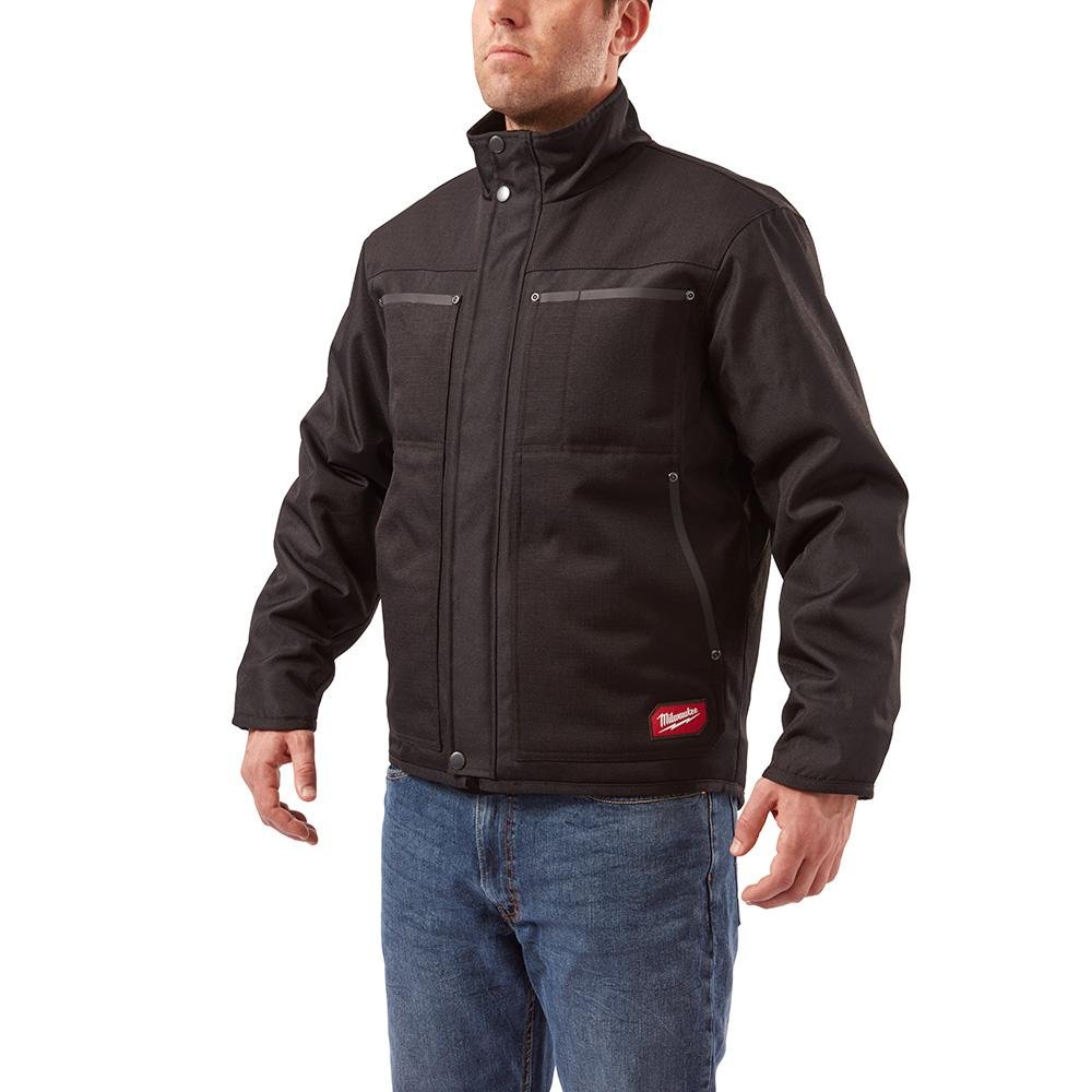 Milwaukee 253B-2X Men's 2XL Gridiron Traditional Jacket - Heavyweight Work Jacket for Construction & Outdoor Use - Black Water-Resistant Coat for Cold Weather & Job Sites