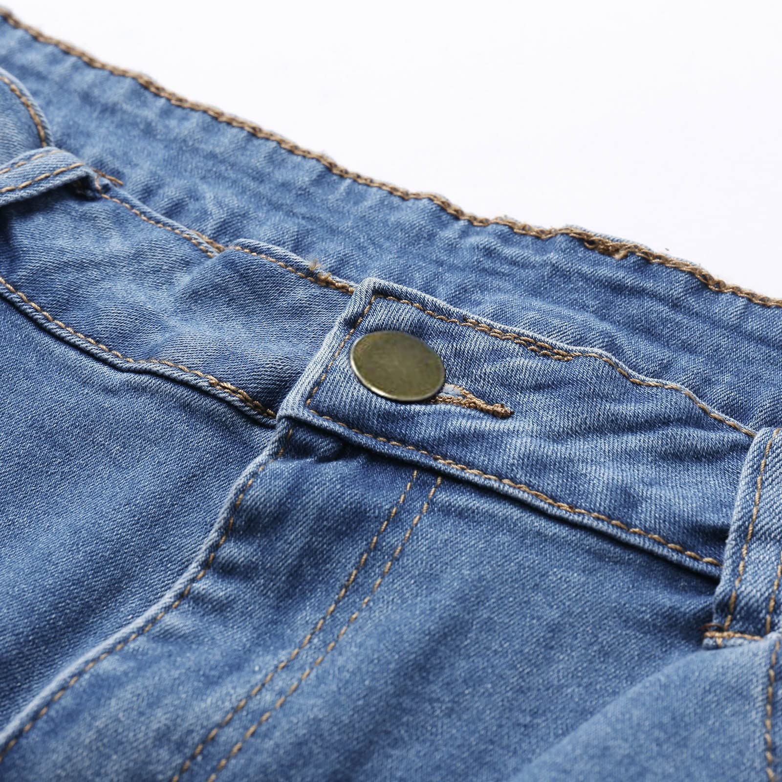 Women's Fashion Mid Rise Ripped Denim Shorts - Stylish Distressed Rolled Hem Jean Shorts for Casual Wear & Summer Outfits