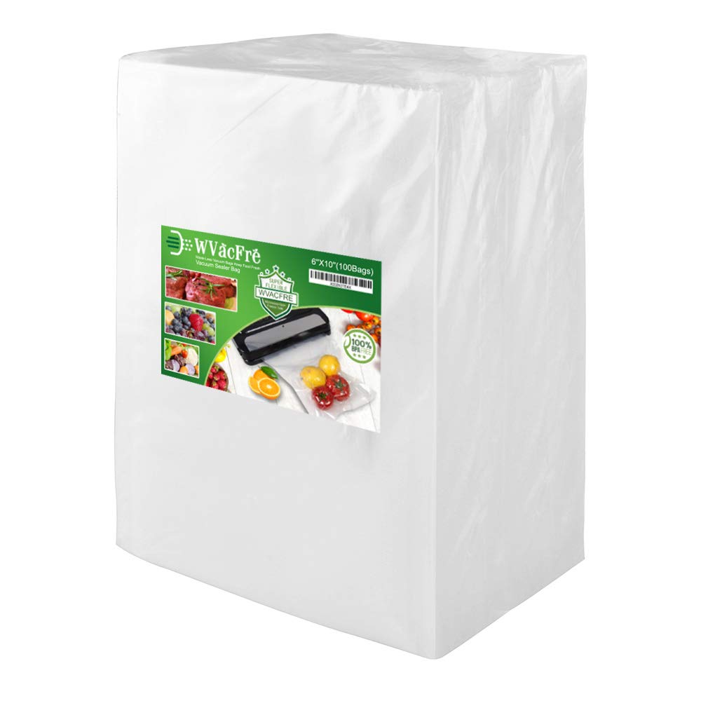100 Pack 6x10 Inch Heavy Duty Vacuum Sealer Bags - Commercial Grade, BPA Free, Extra Thick for Food Storage, Sous Vide Cooking & Freezer Use - Perfect for Meal Prep, Vacuum Sealing Meat & Long-Term Food Preservation