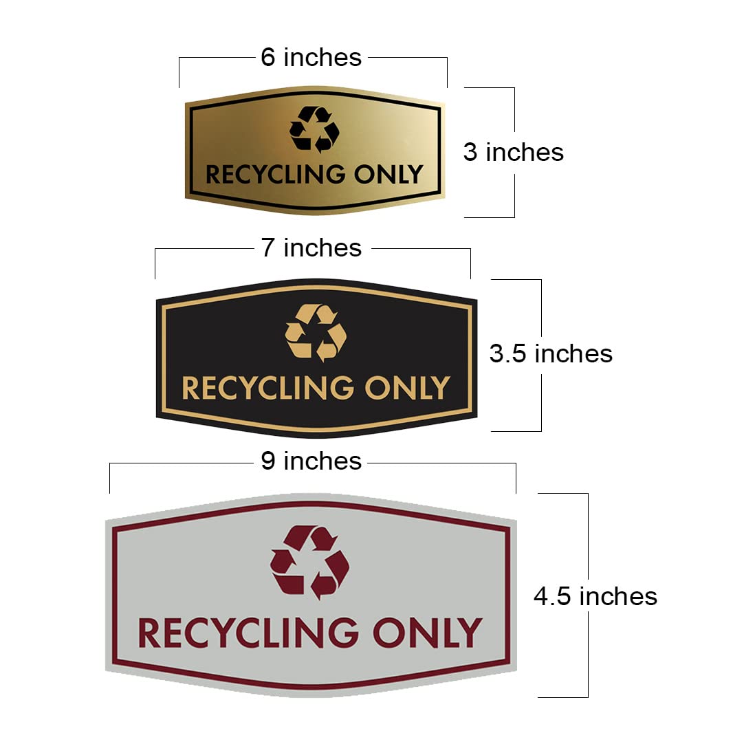 Eco-Friendly Recycling Only Sign (White/Red) - Large 12x18 Inch - Perfect for Offices, Schools & Public Spaces