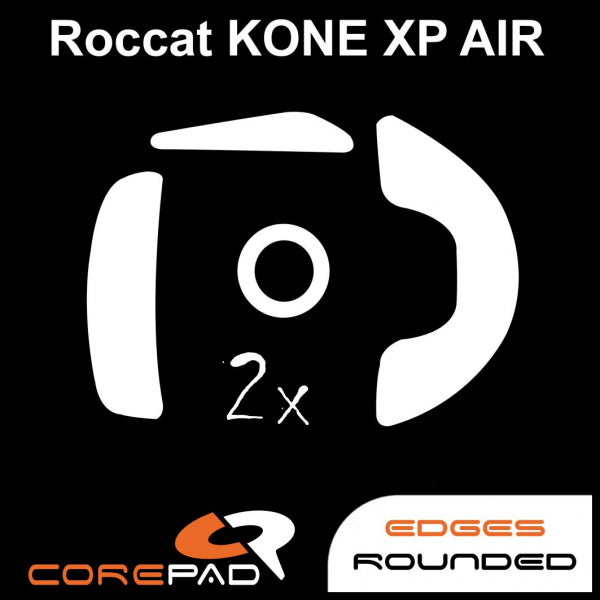 Corepad Skatez Mouse Feet for Roccat Kone XP AIR - Ultra Smooth Gliding Replacement Feet for Gaming Mice | Perfect for FPS, MOBA & Esports Gaming