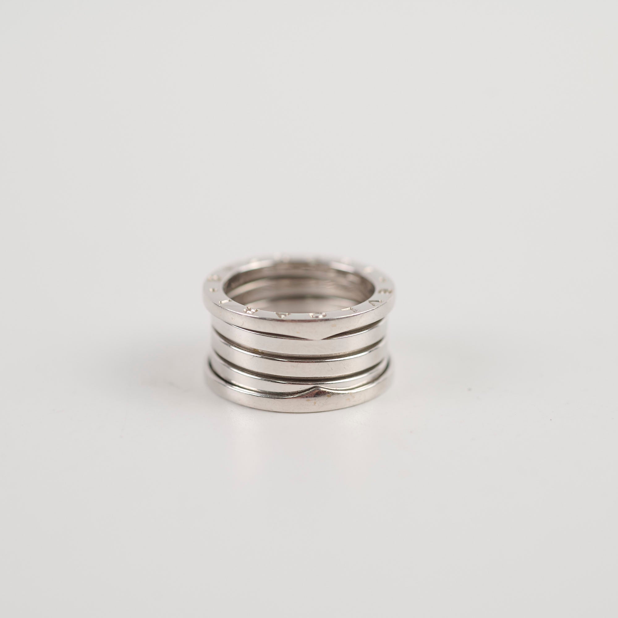 Bulgari B.Zero1 18K White Gold Ring - Size 56 (US 7.5) for Women | Luxury Italian Jewelry Gift for Anniversary, Wedding & Special Occasions