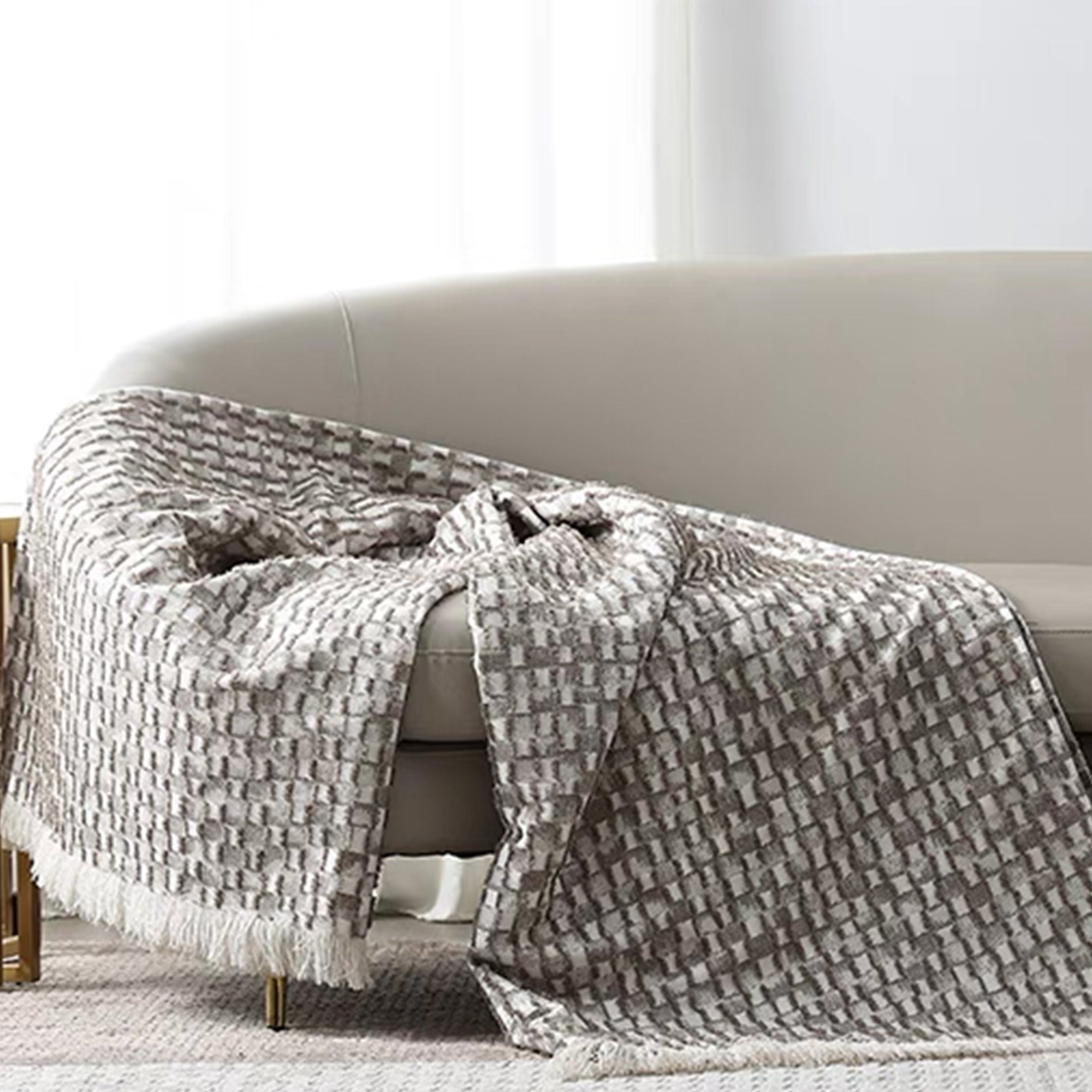Soft & Cozy Woven Elegance Throw Blanket - Luxury Fleece Blanket for Sofa, Bed & Couch - Perfect for Winter, Home Decor & Gift Giving