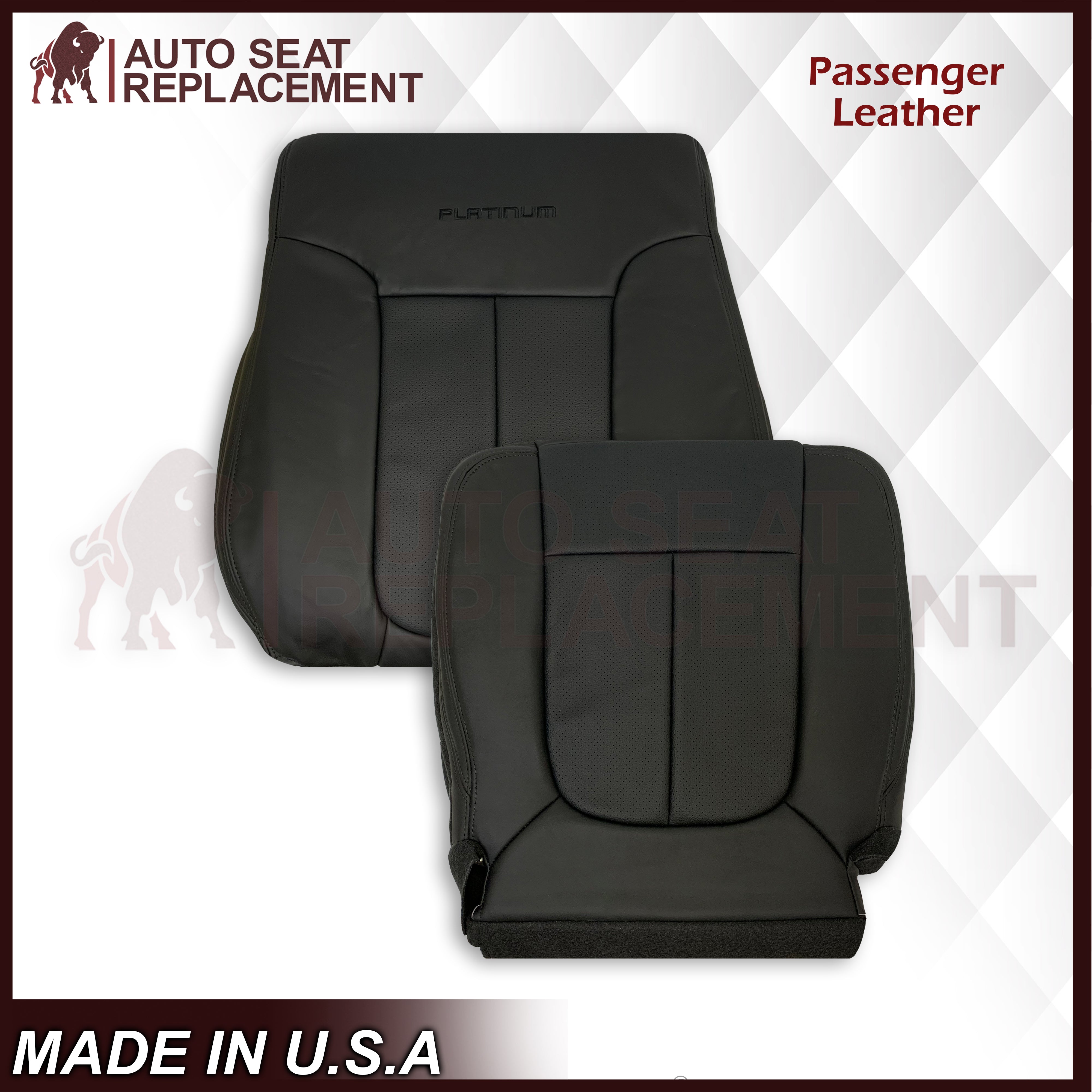 2009-2014 Ford F-150 Platinum Edition Perforated Genuine Leather Seat Covers - Premium Custom Fit Replacement Covers for Truck Interior Upgrade & Comfort Enhancement - Perfect for Road Trips, Daily Commutes and Off-Road Adventures