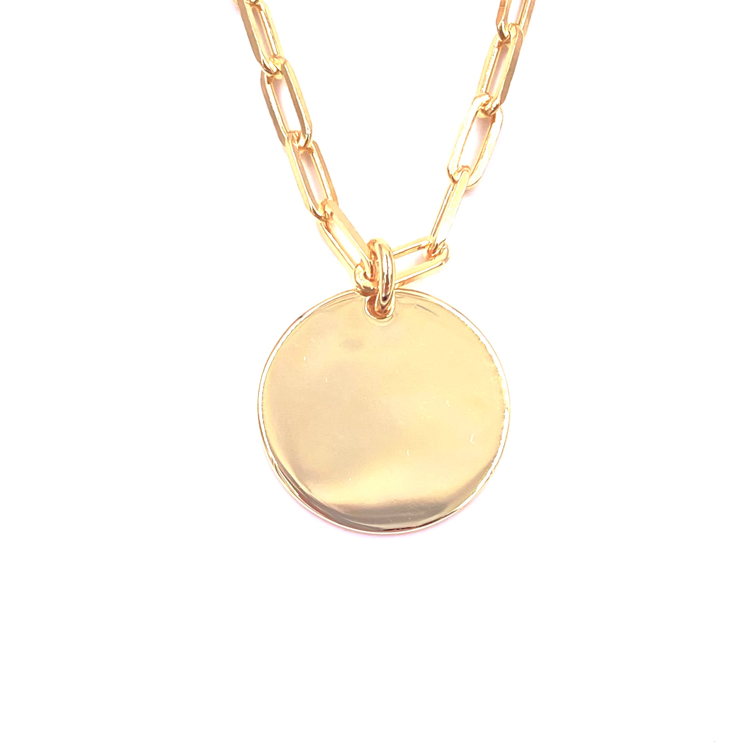 Ashley Gold Sterling Silver Gold Plated Floating Disc Circle Pendant Necklace for Women - Elegant Layering Jewelry for Everyday Wear & Special Occasions
