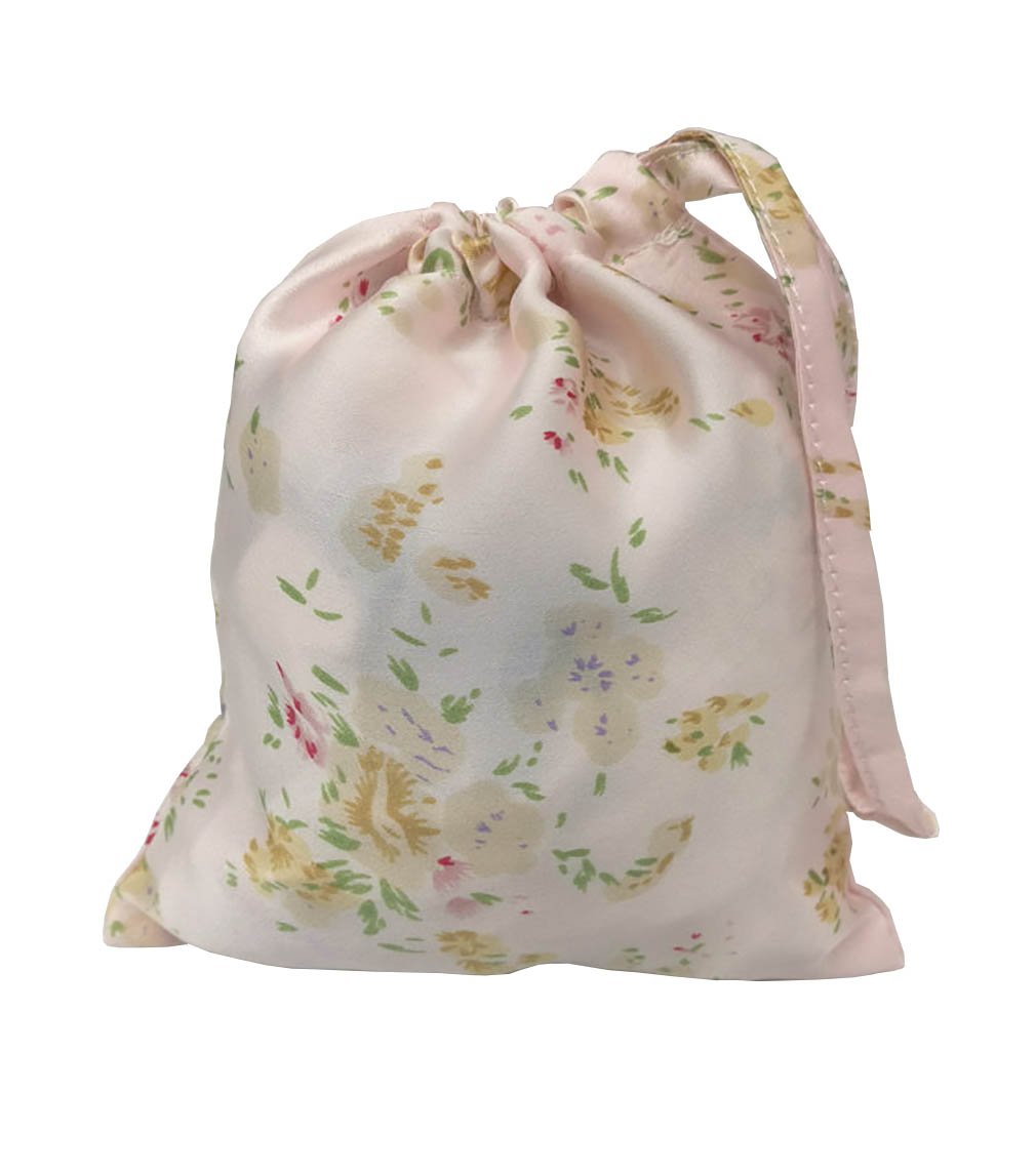 Premium 100% Silk Drawstring Gift Bags - Floral Wedding Jewelry Pouches (4.3