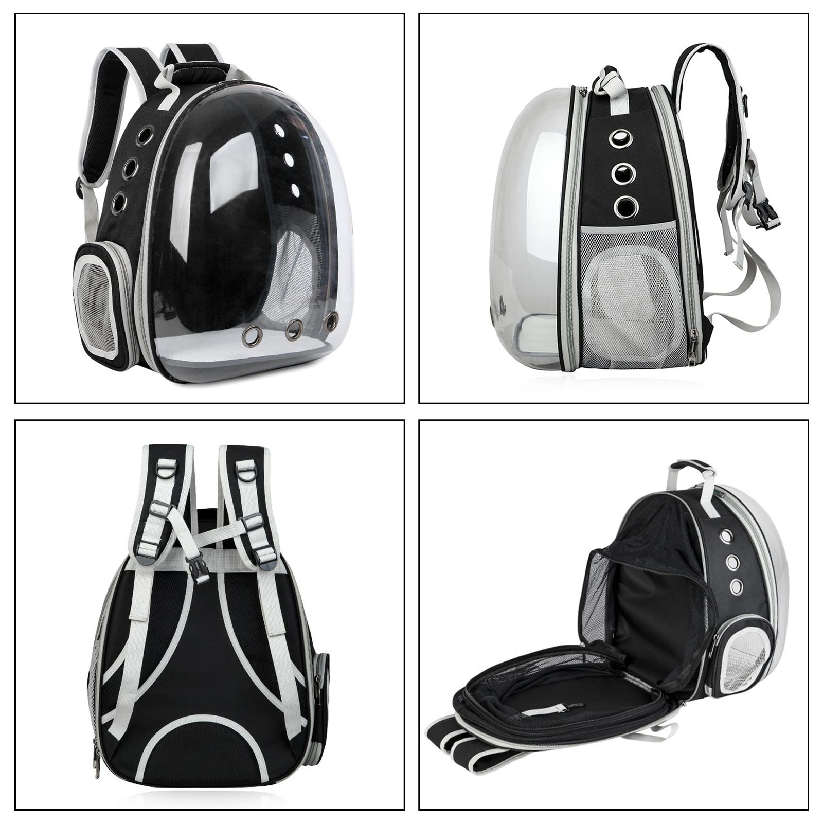 Expandable Clear Cat Backpack Carrier - Ventilated Space Capsule Pet Travel Backpack for Small Dogs & Cats | Portable Puppy Carrier for Hiking, Camping, Airplane & Outdoor Adventures (Pink)