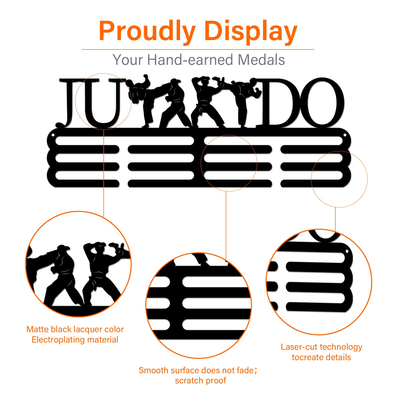 SUPERDANT Iron Sports Medal Display Holder - Wall Mounted Judo Competition Medal Hanger for Men - Perfect for Showcasing Martial Arts Achievements in Dojo, Gym or Home Decor
