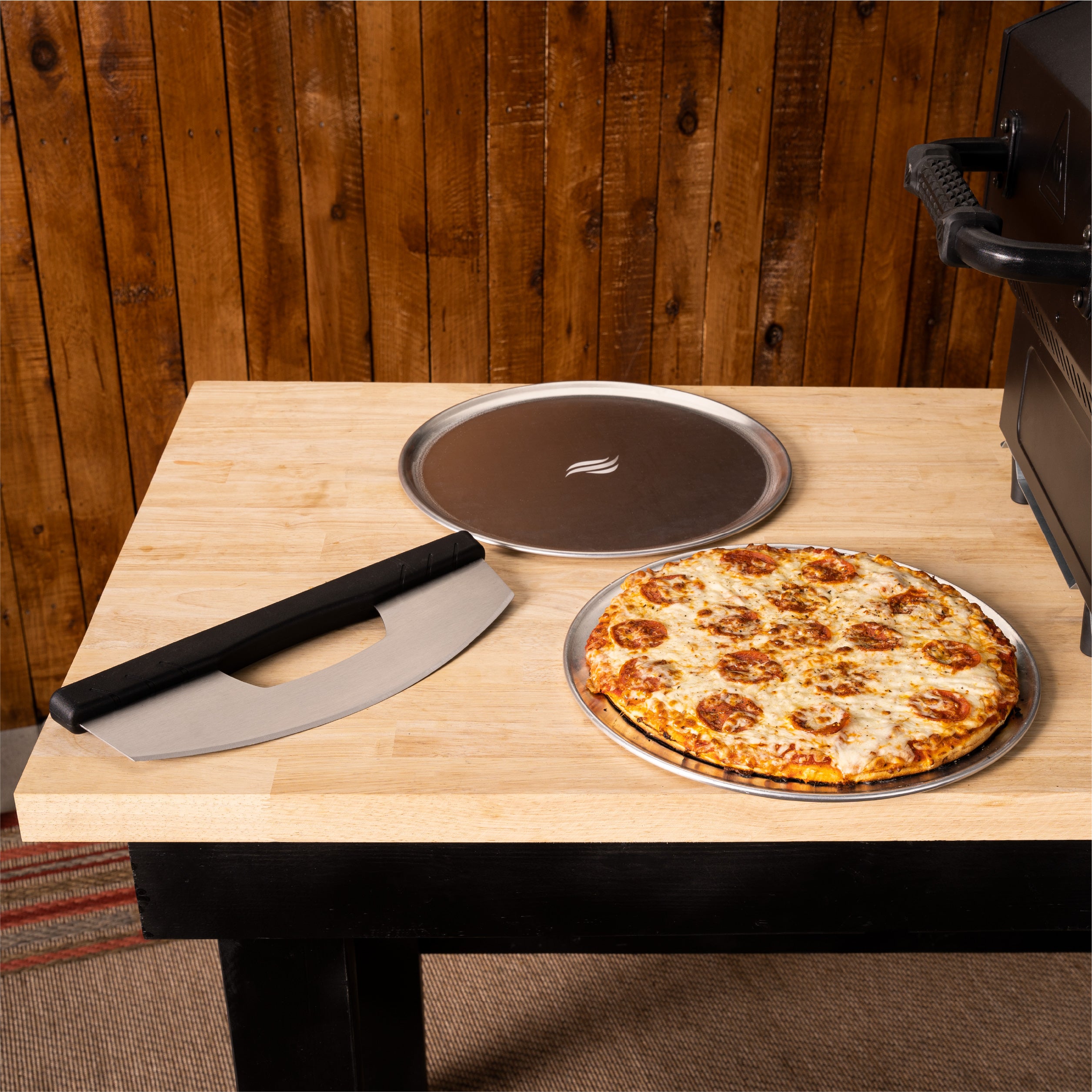 4-Piece Essential Pizza Making Kit - Stainless Steel Pizza Cutter, Server, Rolling Pin & Dough Scraper - Perfect for Home Baking, Parties & Italian Cooking Enthusiasts