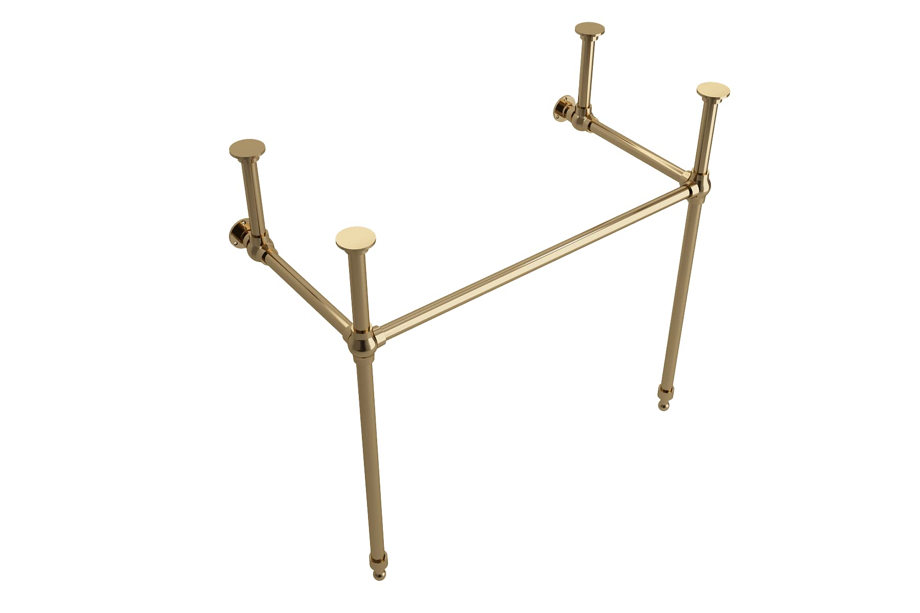 BOCCHI Metal Console Leg Set in Matte Gold - Sturdy Furniture Legs for Sofa, Table, Desk, and Cabinet - Perfect for Living Room, Bedroom, and Office Decor