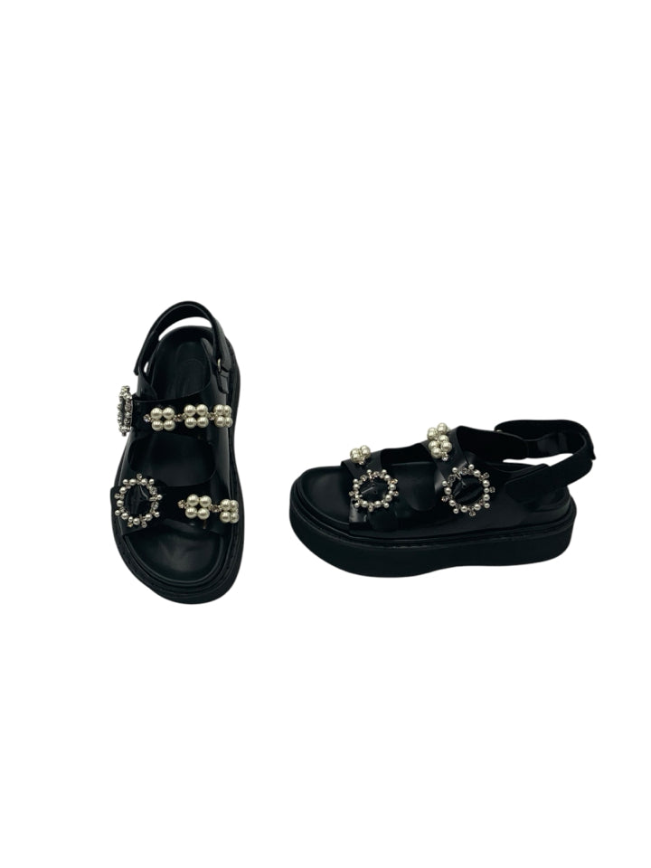 Simone Rocha Women's Pearl Embellished Platform Sandals - Size 38 (US 8) | Luxury Designer Heels for Weddings, Parties & Special Occasions