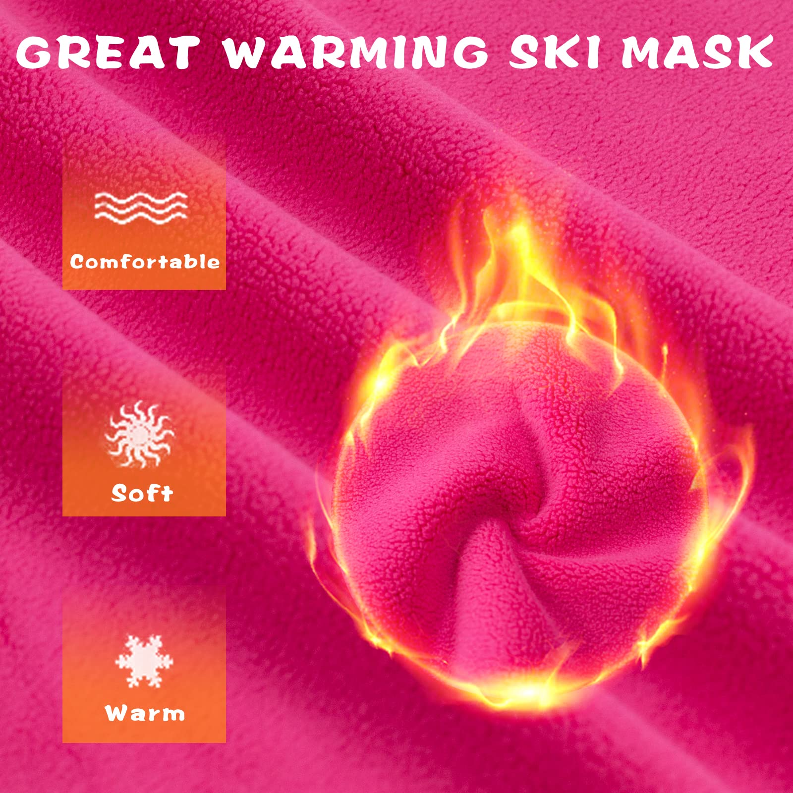 Kids Balaclava Windproof Ski Mask - Winter Face Mask & Neck Warmer for Boys & Girls - Cold Weather Protection for Skiing, Snowboarding & Outdoor Activities