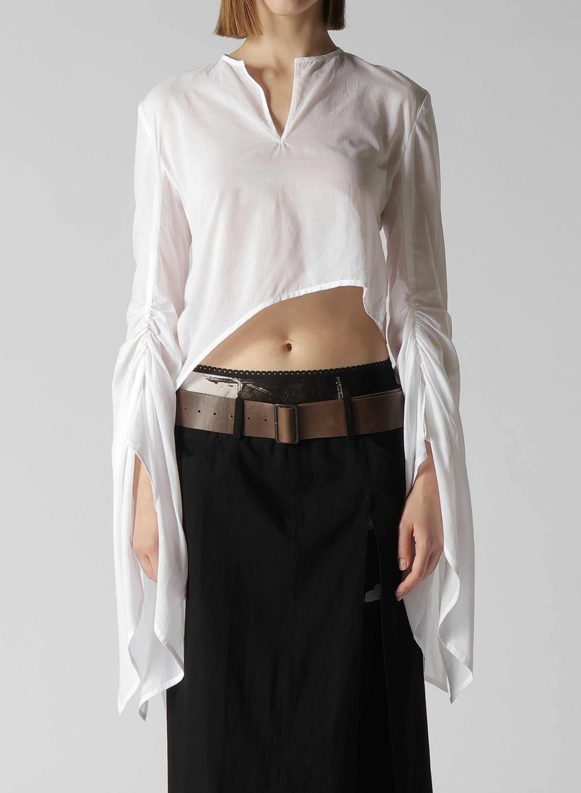 Elegant Cotton Lawn ASM Swallowtail Gather Detail Blouse - Perfect for Office Wear & Casual Outings