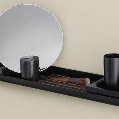 Stylish Rectangular Wooden Wall Shelf Tray - Handmade Decorative Storage Organizer for Bathroom, Kitchen, or Living Room