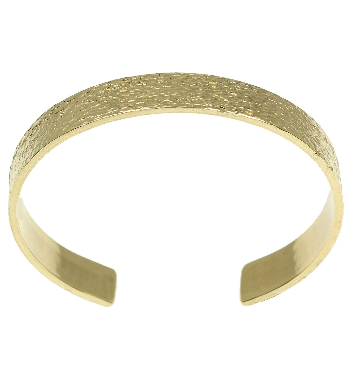 10mm Wide Textured Nu Gold Tone Brass Cuff Bracelet for Women - Elegant Boho Jewelry for Parties, Weddings & Everyday Wear