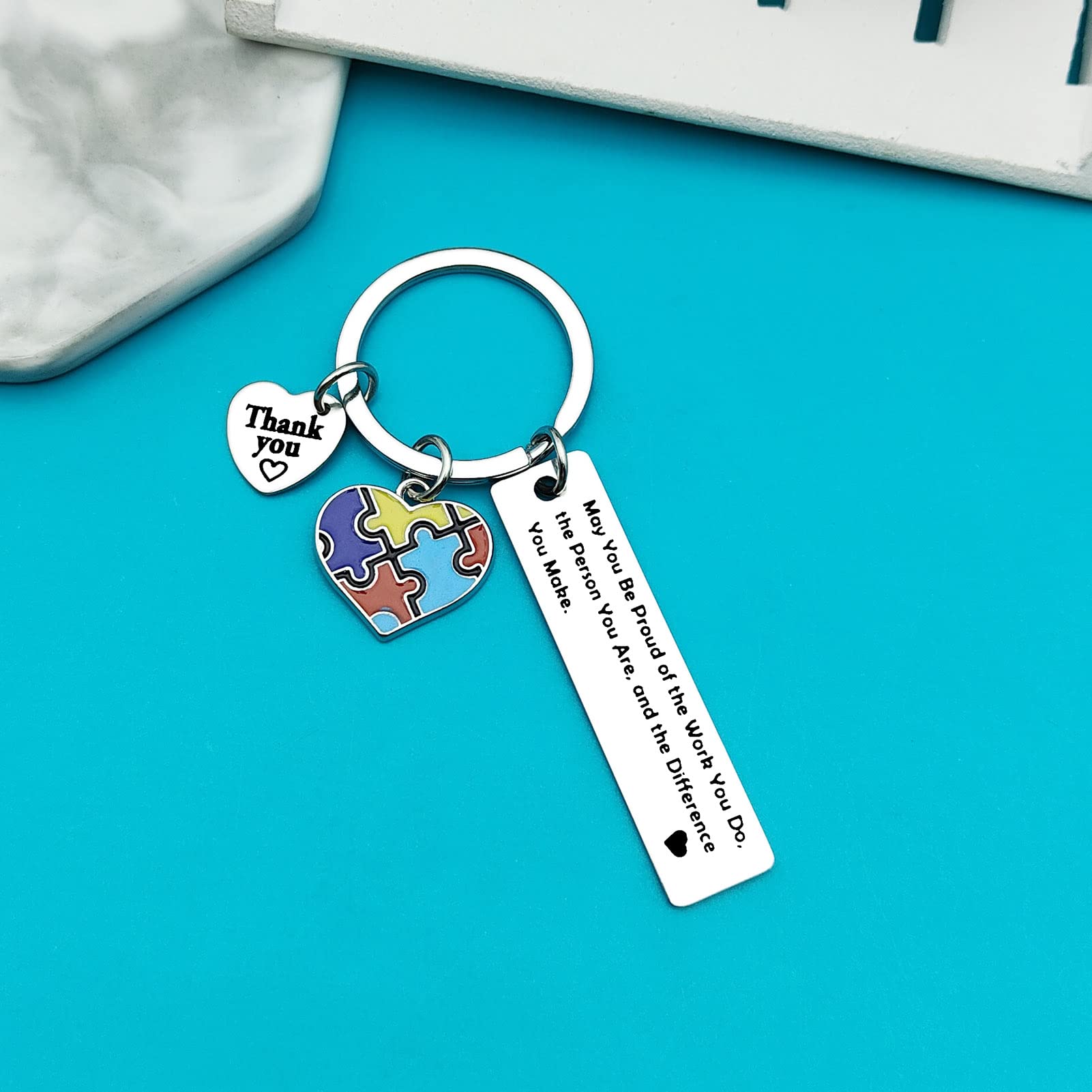 Autism Awareness Keychain - Special Education Teacher Appreciation Gift for SPED Teachers, Christmas & Birthday Present - Thoughtful Thank You Gift for Autism Support Educators | Perfect for Classroom Rewards, Teacher Recognition & Awareness Events