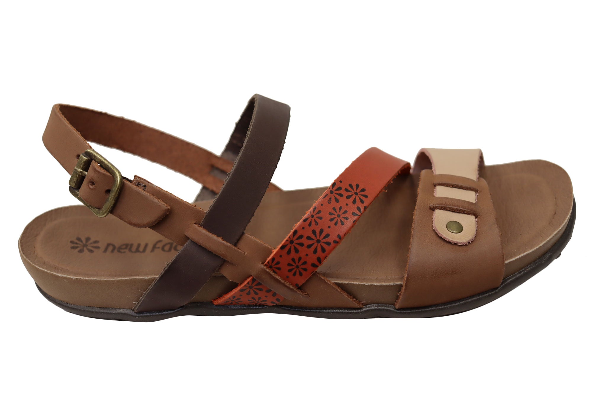 New Face Pina Women's Comfortable Leather Sandals - Handmade in Brazil - Perfect for Beach Vacations & Summer Outfits