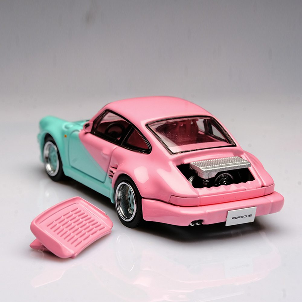 1:64 Scale Porsche 930 911 Turbo Black Bird Diecast Model Car with Open Engine Cover - Collectible Toy for Adults, Car Enthusiasts & Gift Ideas | Perfect for Display, Racing Collections & Home Decor