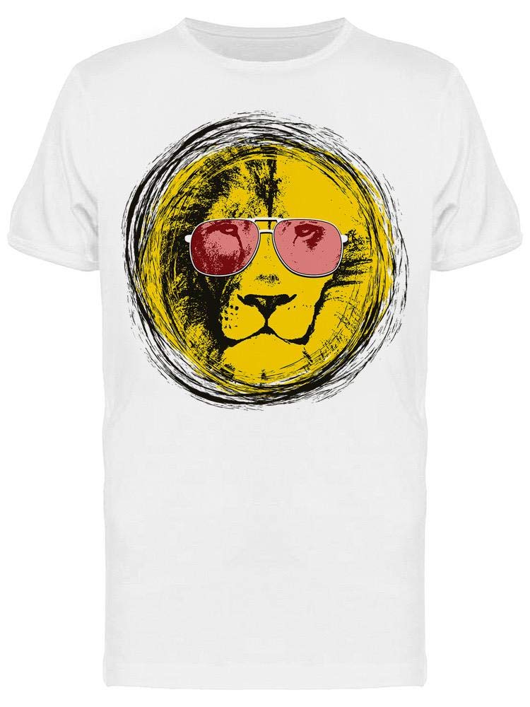 Cool Lion Head Sunglasses Print T-Shirt for Men - Trendy Graphic Tee for Summer, Casual Wear & Street Style Fashion