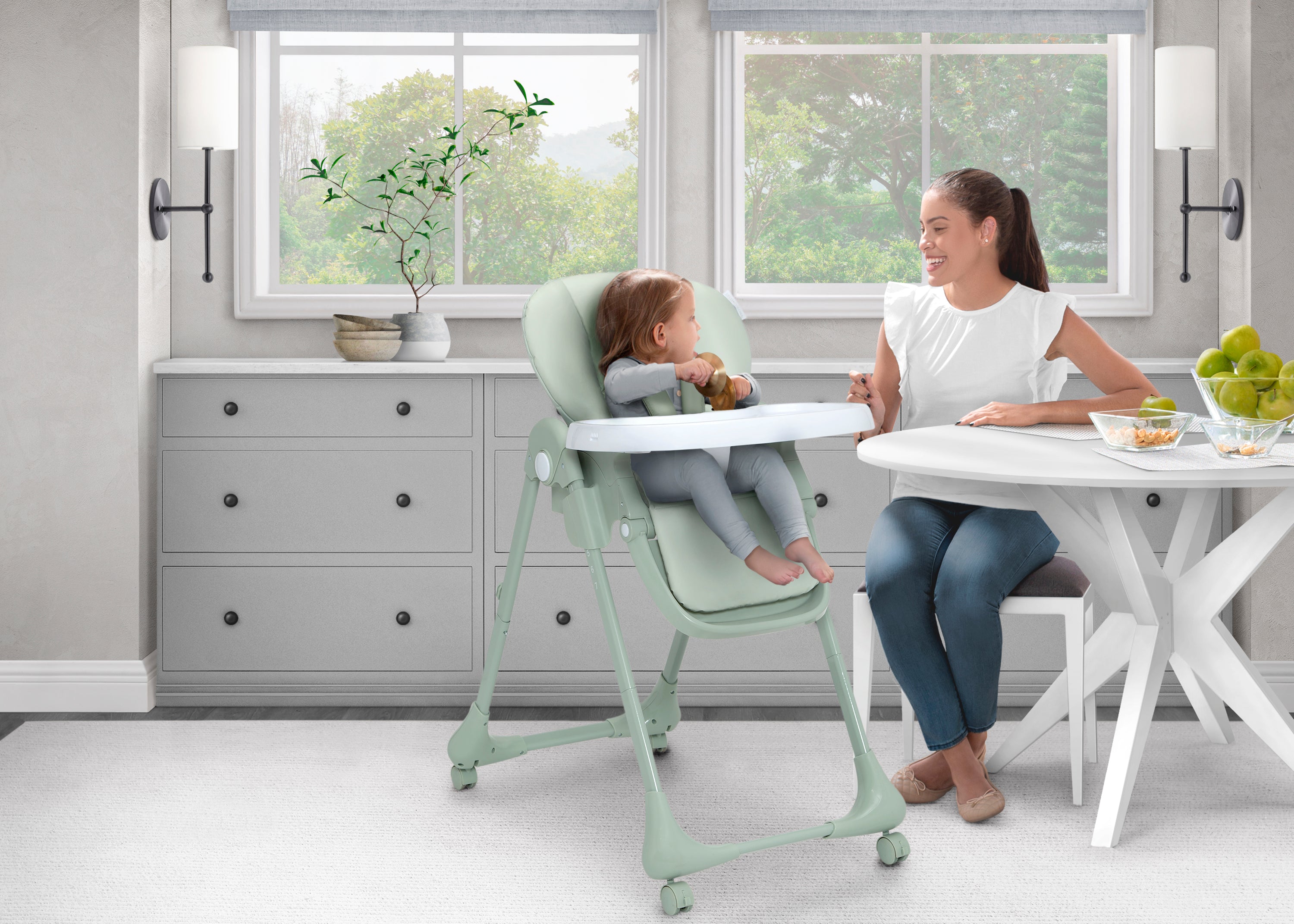 2 in 1 SlimFold High Chair for Babies & Toddlers - Portable Space-Saving Baby Feeding Seat for Home, Travel & Restaurants