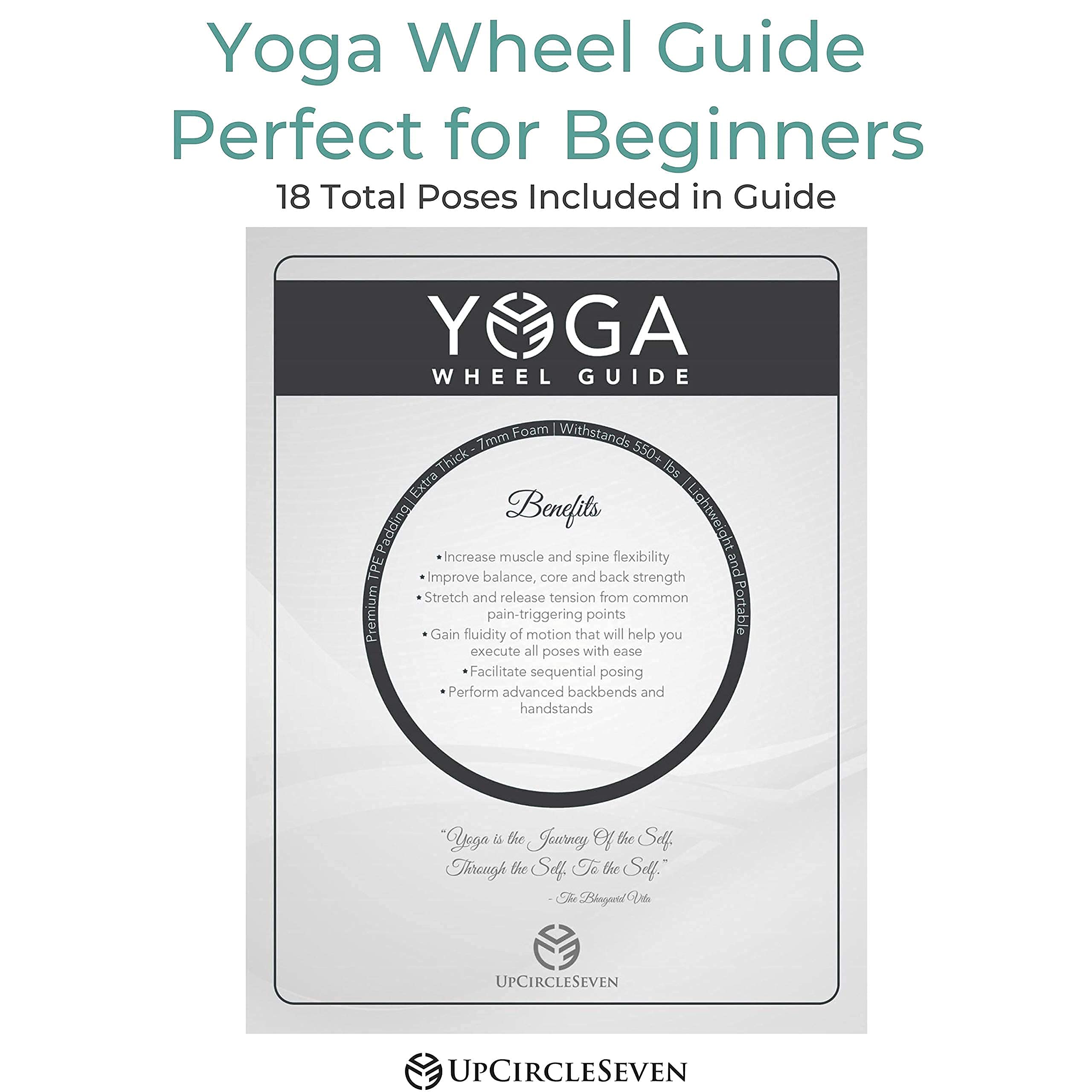 UpCircleSeven Premium Yoga Wheel Set - 3 Pack (12, 10, 6 inch) for Back Pain Relief, Deep Stretching & Flexibility | Most Durable & Comfortable Yoga Prop for Home, Studio & Travel Use