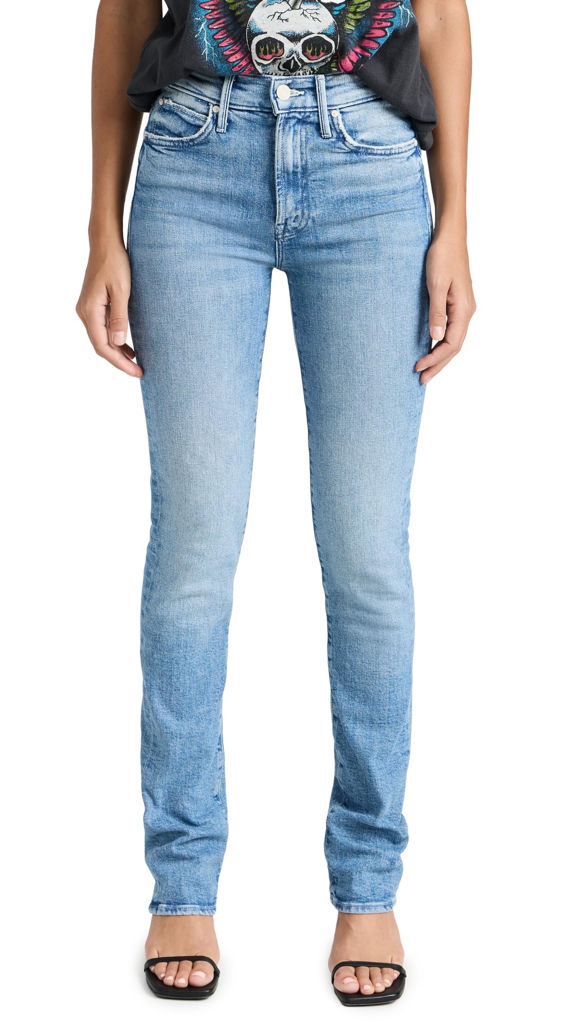 MOTHER Women's The Rascal High-Waist Skinny Jeans - Stretch Denim Pants for Casual Wear & Night Out