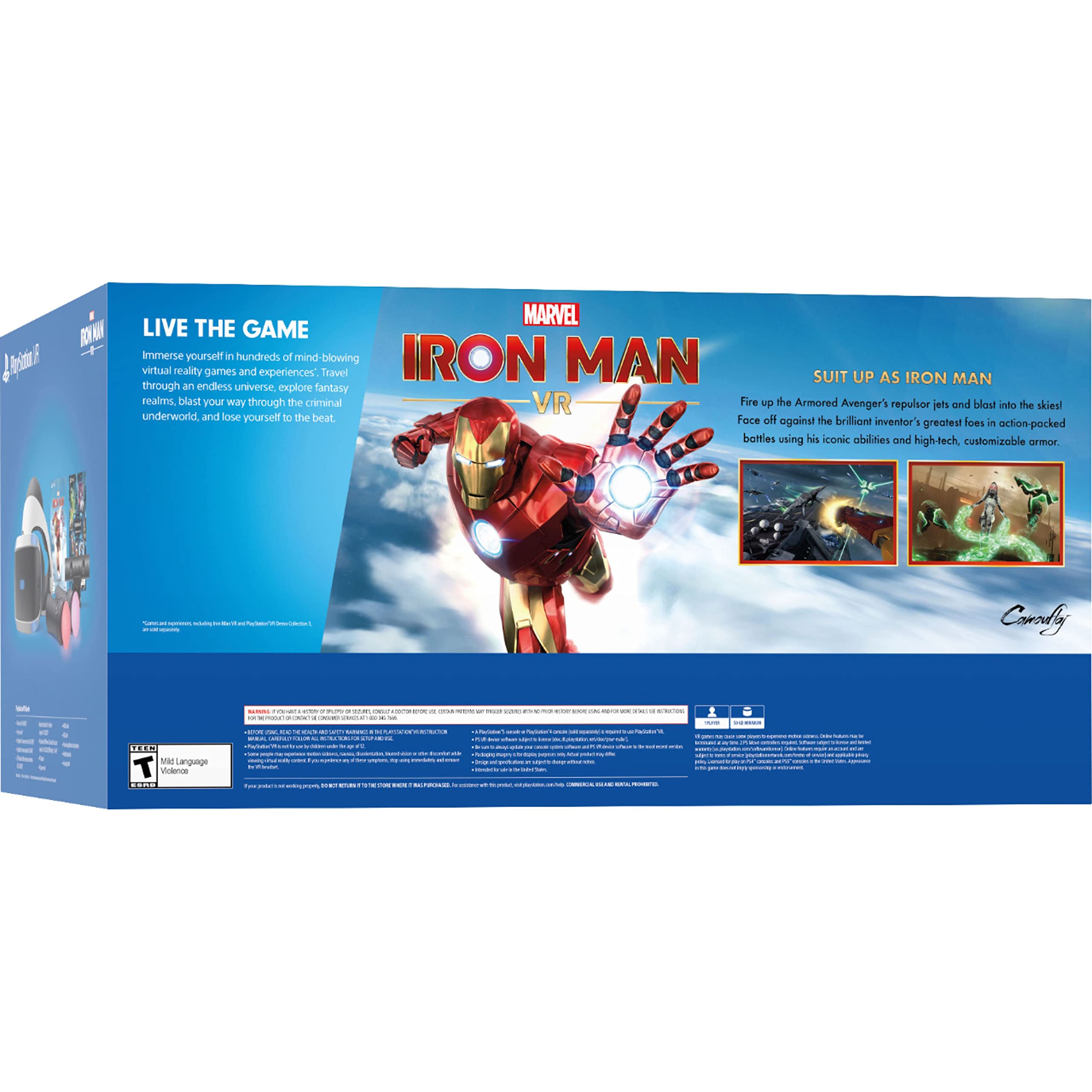 PlayStation VR Marvel's Iron Man VR Bundle - PS4/PS5 Virtual Reality Headset with Camera, 2 Move Motion Controllers & Digital Game Code (White) | Immersive Superhero Gaming Experience for Marvel Fans