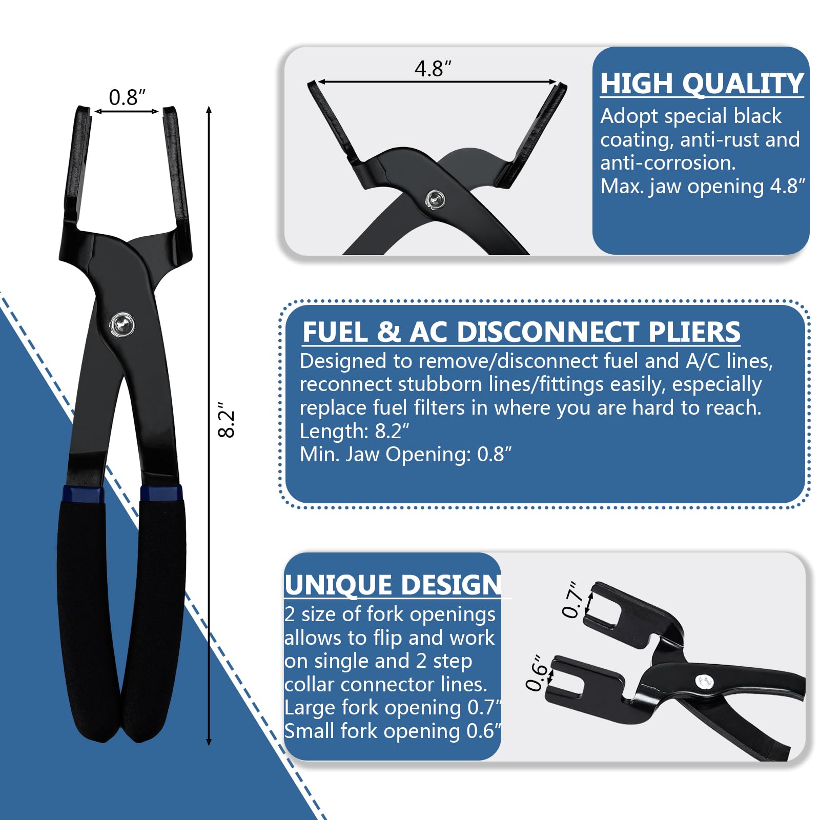 Handor Master Quick Disconnect Tool Kit - Fuel Line & AC Line Removal Pliers Set for Automotive Repair | Professional HVAC and Fuel System Disconnect Tools for Mechanics and DIY Car Maintenance