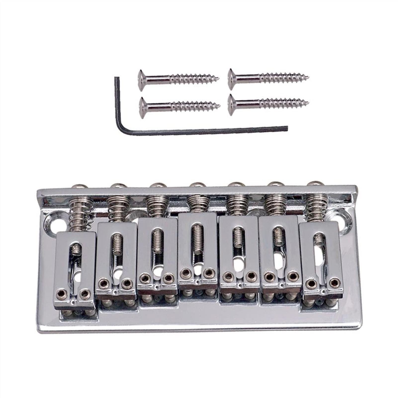 7 String Fixed Bridge with Wrench Screws - Replacement Guitar Bridge for Electric Guitar - Perfect for DIY Guitar Repair & Upgrades
