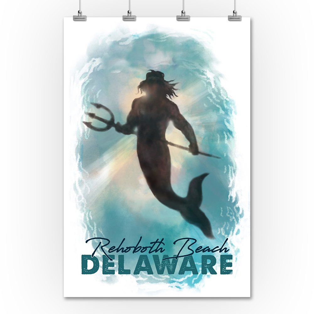 Deluxe 36x54 Giclee Print - Rehoboth Delaware Mermaid Underwater Travel Poster - Premium Wall Art Decor for Beach House, Coastal Living Room or Nautical Theme Bedroom