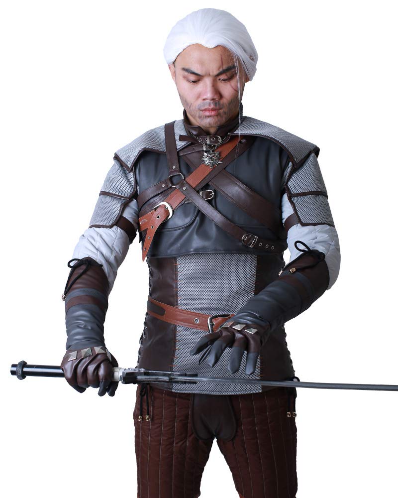 Miccostumes Men's The Witcher Cosplay Costume Outfit - Geralt of Rivia Halloween Costume, LARP, Comic Con & Cosplay Events