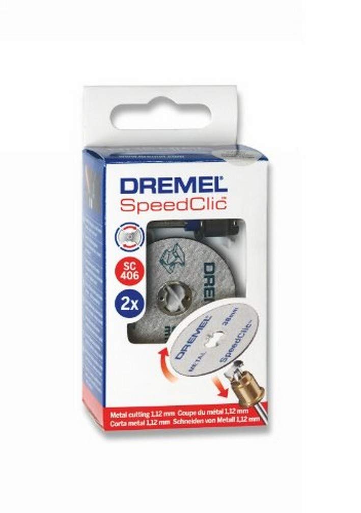 Dremel 406 EZ SpeedClic Starter Set - Rotary Tool Accessory Kit with 2 Metal Cutting Wheels & 1 Mandrel | Perfect for DIY Projects, Metalworking, and Crafting