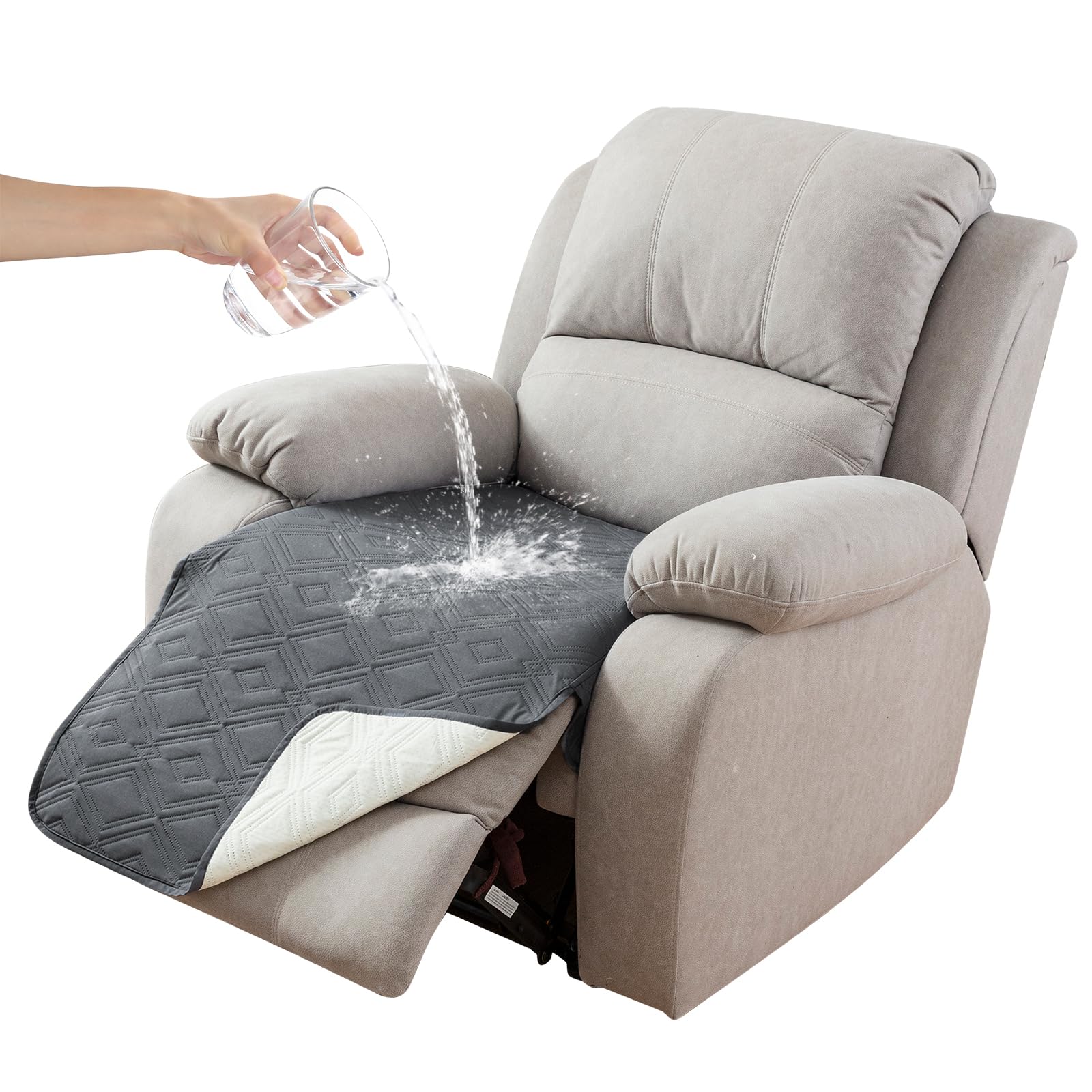 Waterproof Recliner Chair Cover - Anti-Slip Furniture Protector for Pets & Dogs - Dark Gray Sofa Slipcover (1 Piece) - Perfect for Living Room, Home Theater & Pet-Friendly Spaces