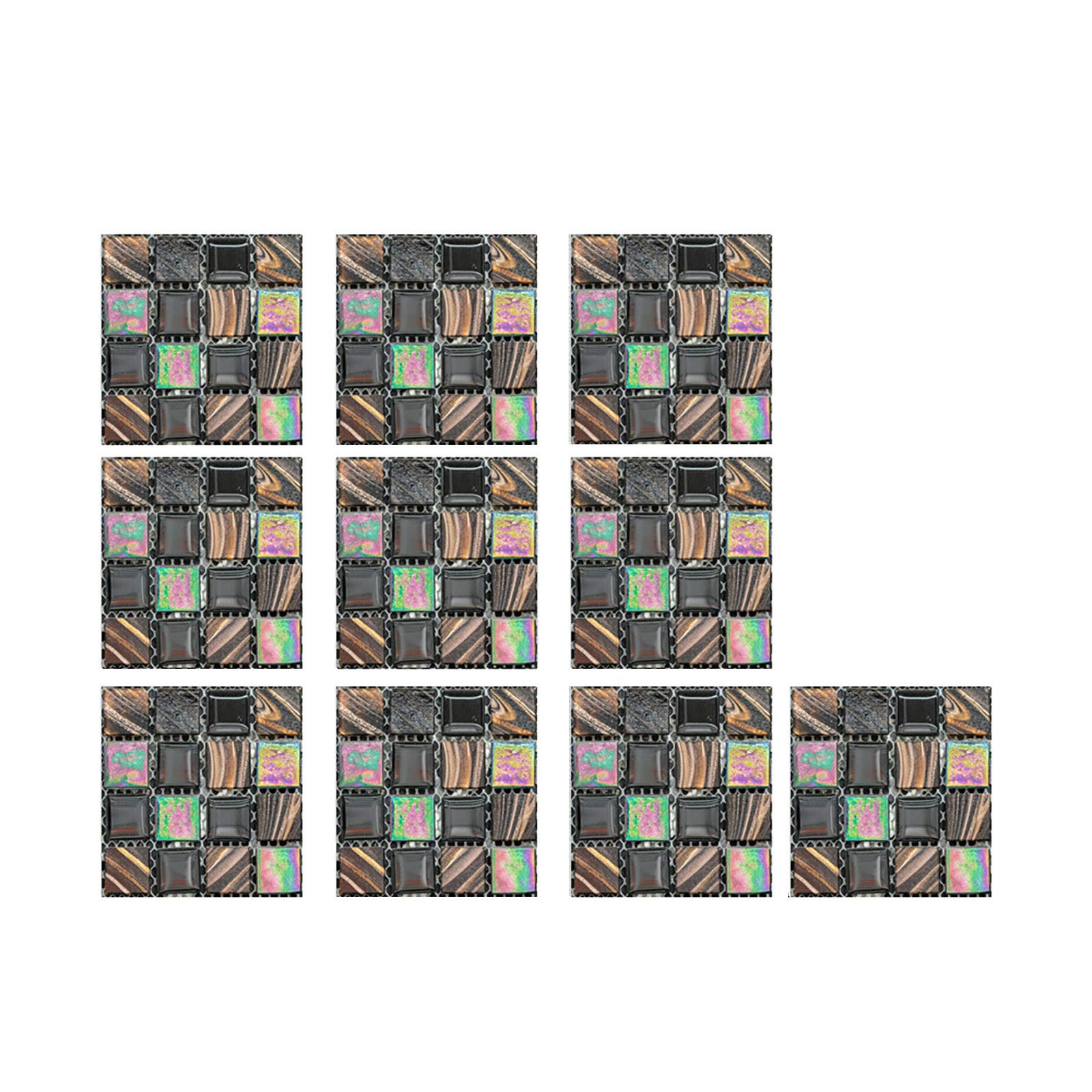 10-Pack 3D Crystal Tile Stickers - Waterproof Self-Adhesive Wall Decals for DIY Home Decor, Glow in the Dark Stars for Ceiling & Kids Room (Chocolate Brown) - Perfect for Bedroom, Nursery, and Party Decorations