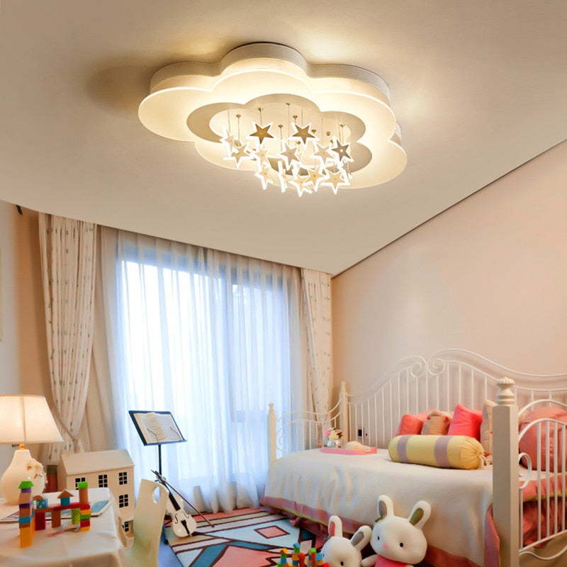 Kids Stars and Clouds Ceiling Light - LED Night Light for Nursery & Bedroom Decor - Perfect for Baby Rooms, Toddler Sleep Aid, and Themed Bedroom Lighting