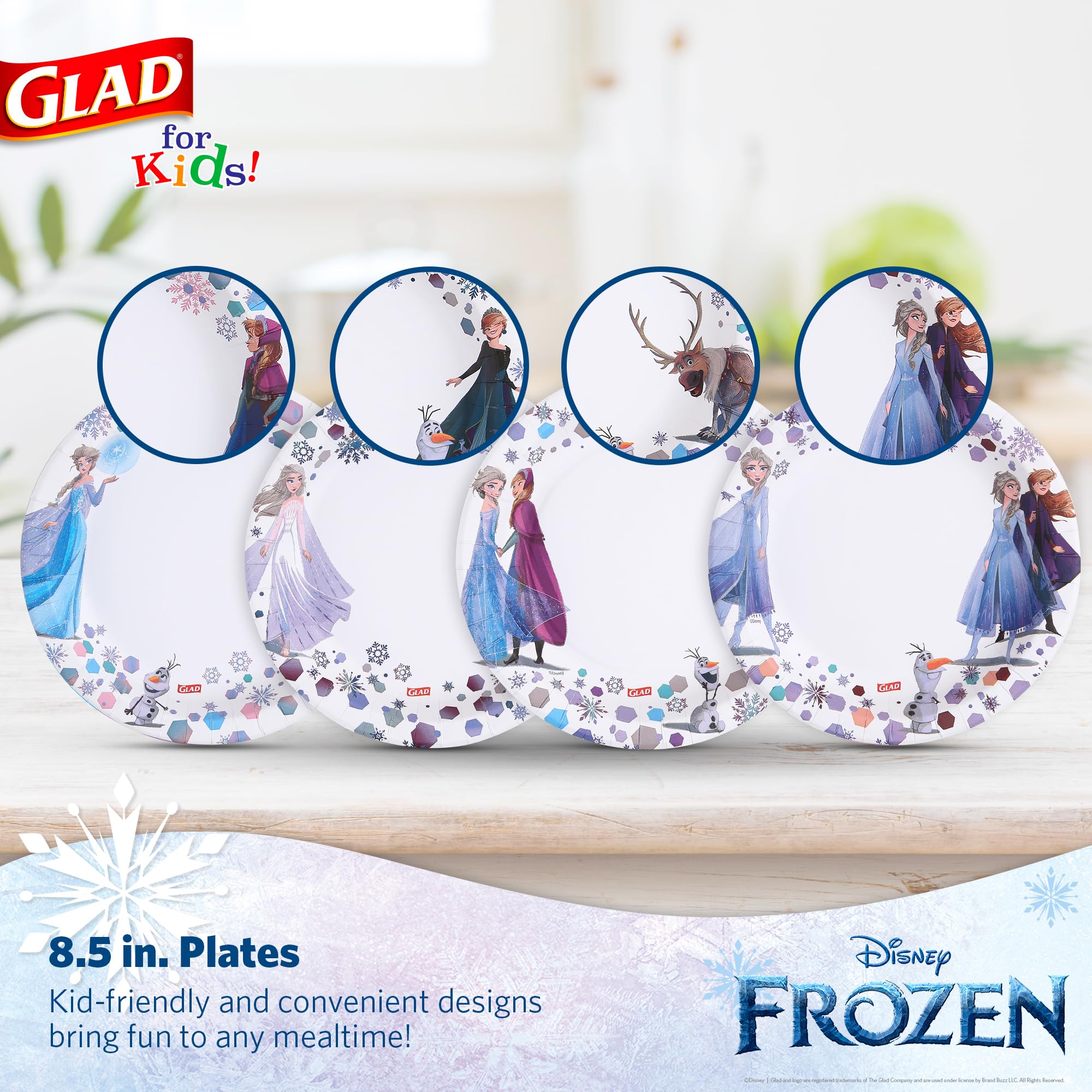 Disney Frozen Anna & Elsa Paper Plates for Kids - 40 Count 8.5