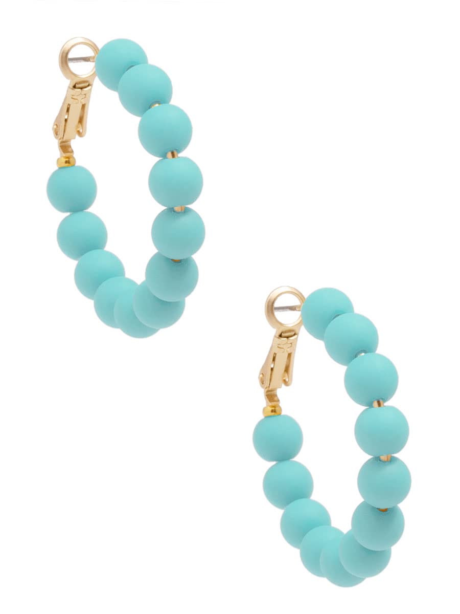 ZENZII Bohemian Beaded Hoop Earrings for Women - Stylish Round Beaded Dangle Earrings - Perfect for Casual Wear, Parties & Boho Fashion Accessories