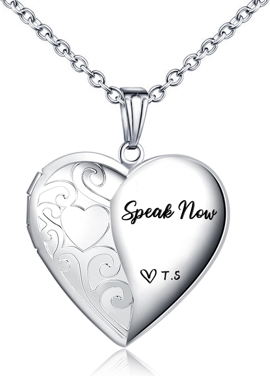 Heart Locket Necklace for Women - Personalized Photo Pendant Jewelry, Engravable Gift for Birthday, Anniversary & Valentine's Day | Perfect for Romantic Keepsakes & Everyday Wear