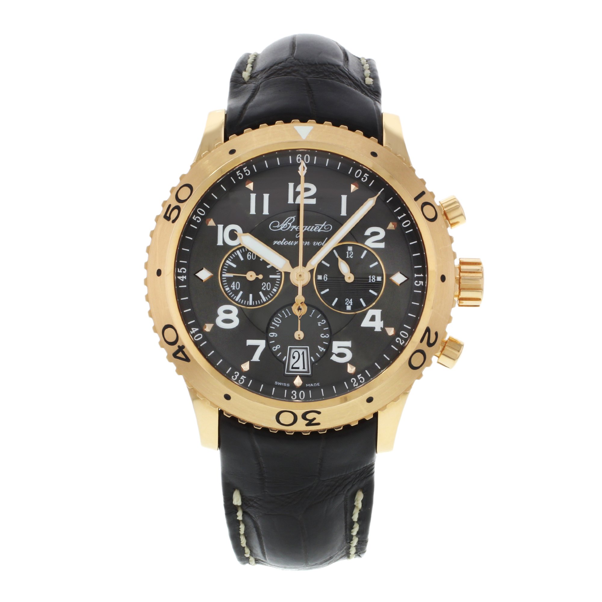 Luxury Transatlantique Type XXI Flyback Chronograph Men's Rose Gold Watch - Perfect for Business, Formal Events & Special Occasions