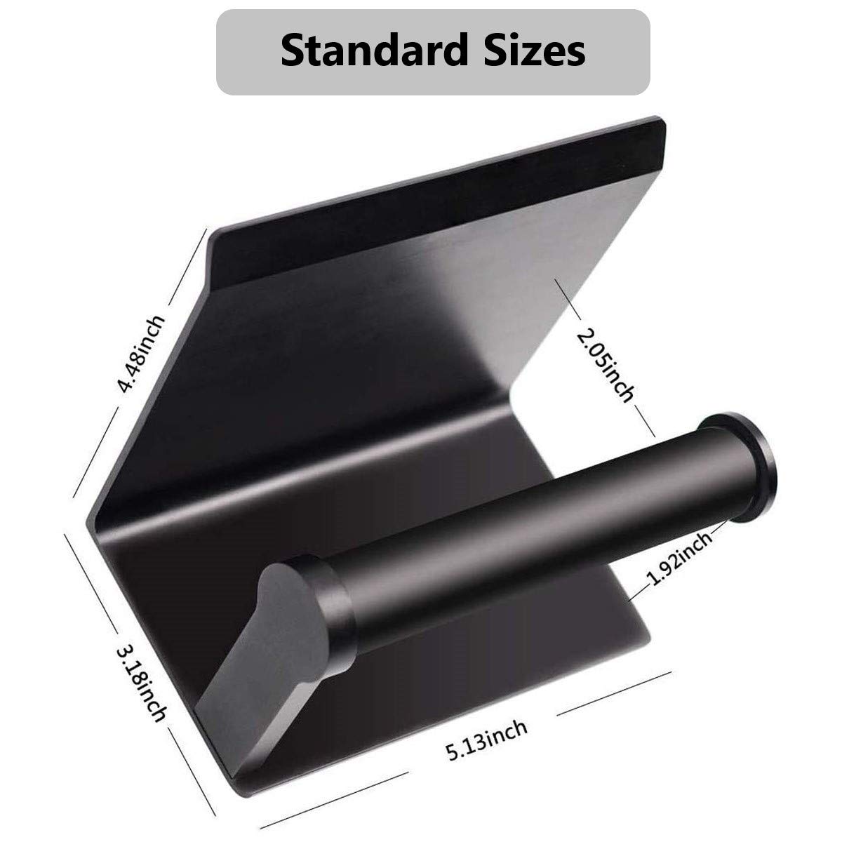 Stainless Steel Toilet Paper Holder with Phone Shelf - Rustproof Wall Mount Bathroom Tissue Roll Stand - SUS 304 Kitchen & Bath Accessory (Black) - Perfect for Modern Homes & Small Space Organization
