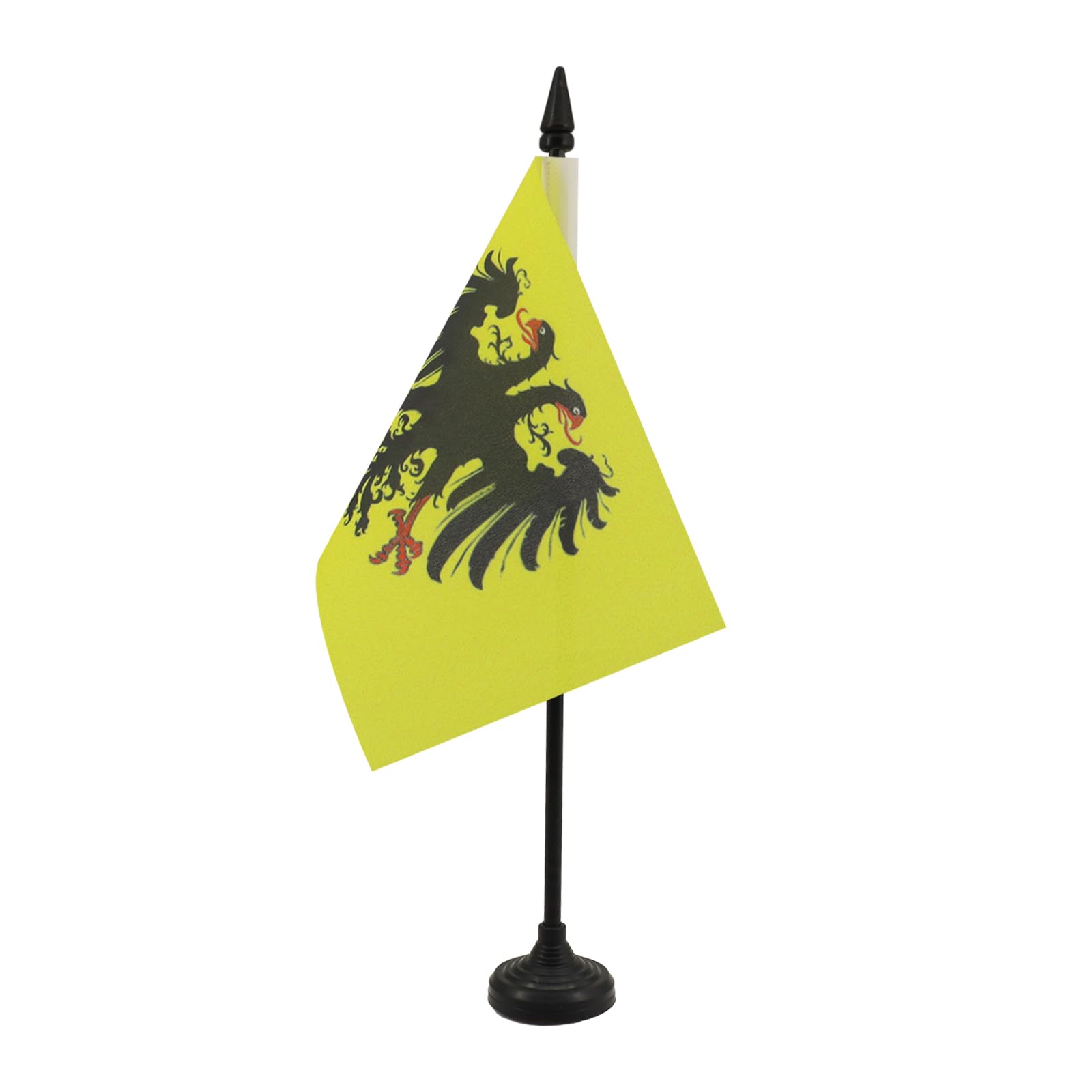 Holy Roman Empire 962-1806 Mini Desk Flag 4x6 Inches - Germany Kingdom Small Table Flag 15x10 cm with Black Plastic Stick & Base - AZ FLAG - Perfect for History Enthusiasts, Office Decor, and Collectors