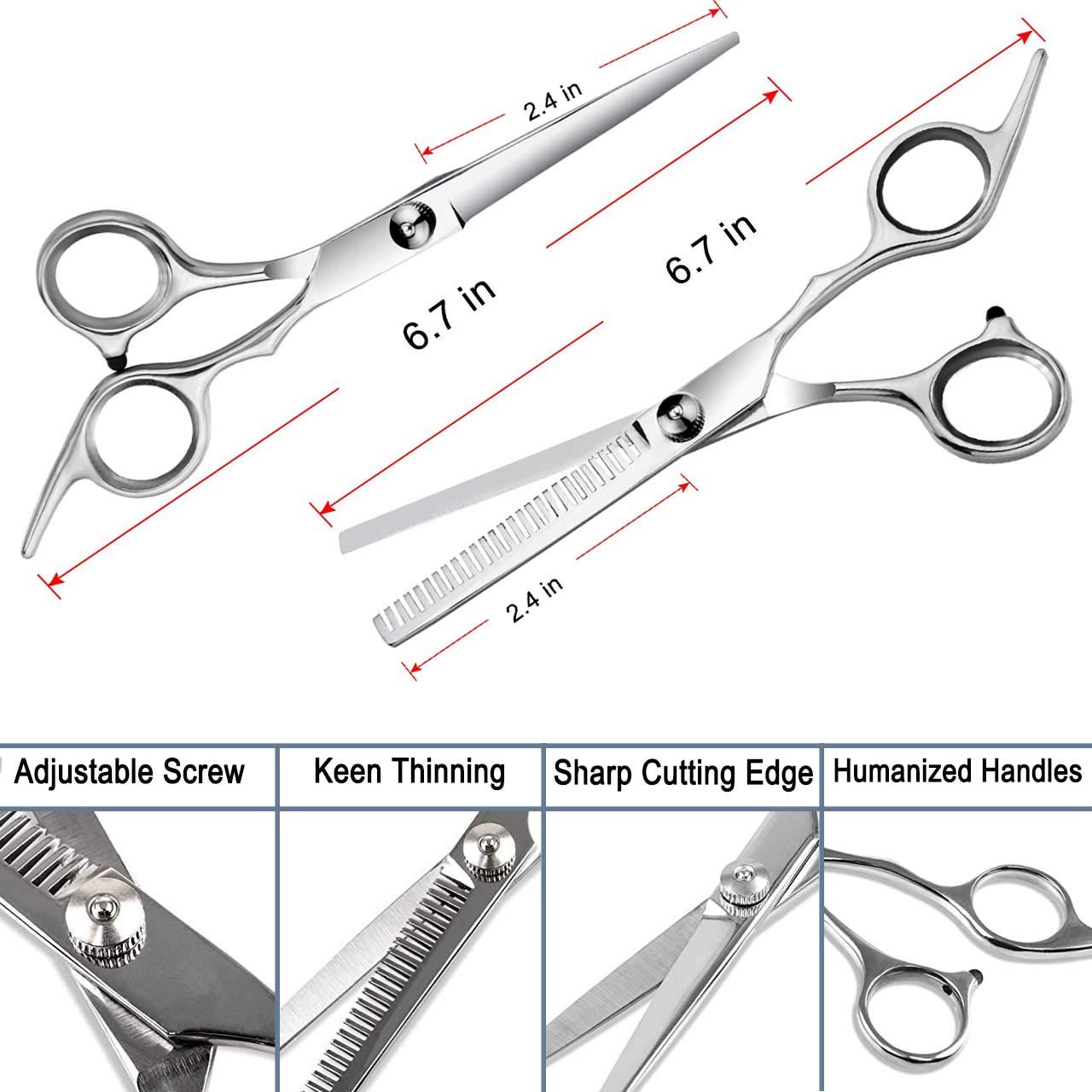 Professional Hair Cutting Scissors Set - Kynup Barber Shears & Thinning Scissors for Salon, Home Use | Sharp Stainless Steel Hair Trimming Kit for Stylists, Adults & Women | Perfect for Haircuts, Layers, Bangs & Precision Styling