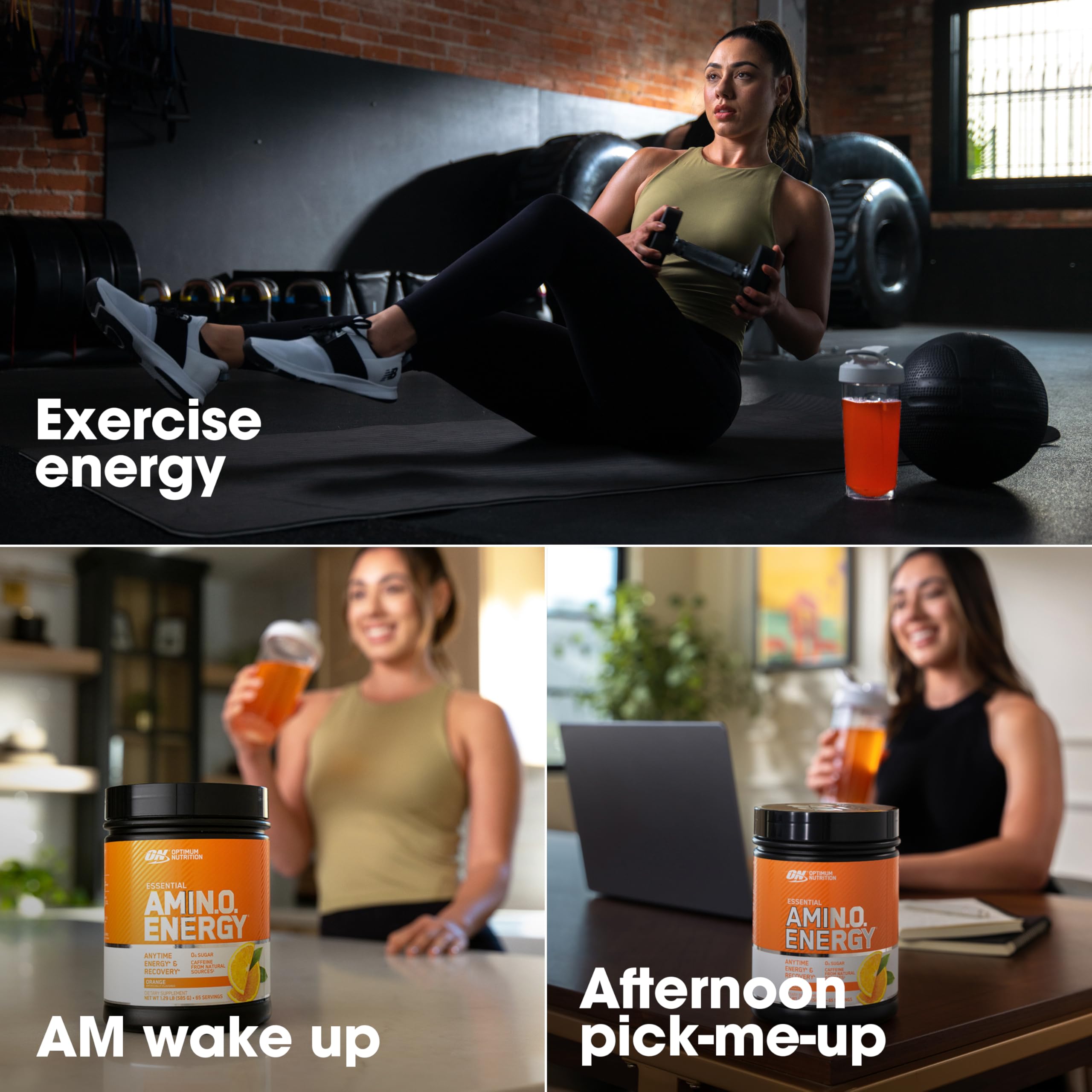 Optimum Nutrition Amino Energy Pre Workout Powder - Green Tea & BCAA Amino Acids, Keto Friendly with Green Coffee Extract - Orange Cooler Flavor, 30 Servings (Packaging May Vary) | Boost Energy & Endurance for Gym, Running & Fitness Training