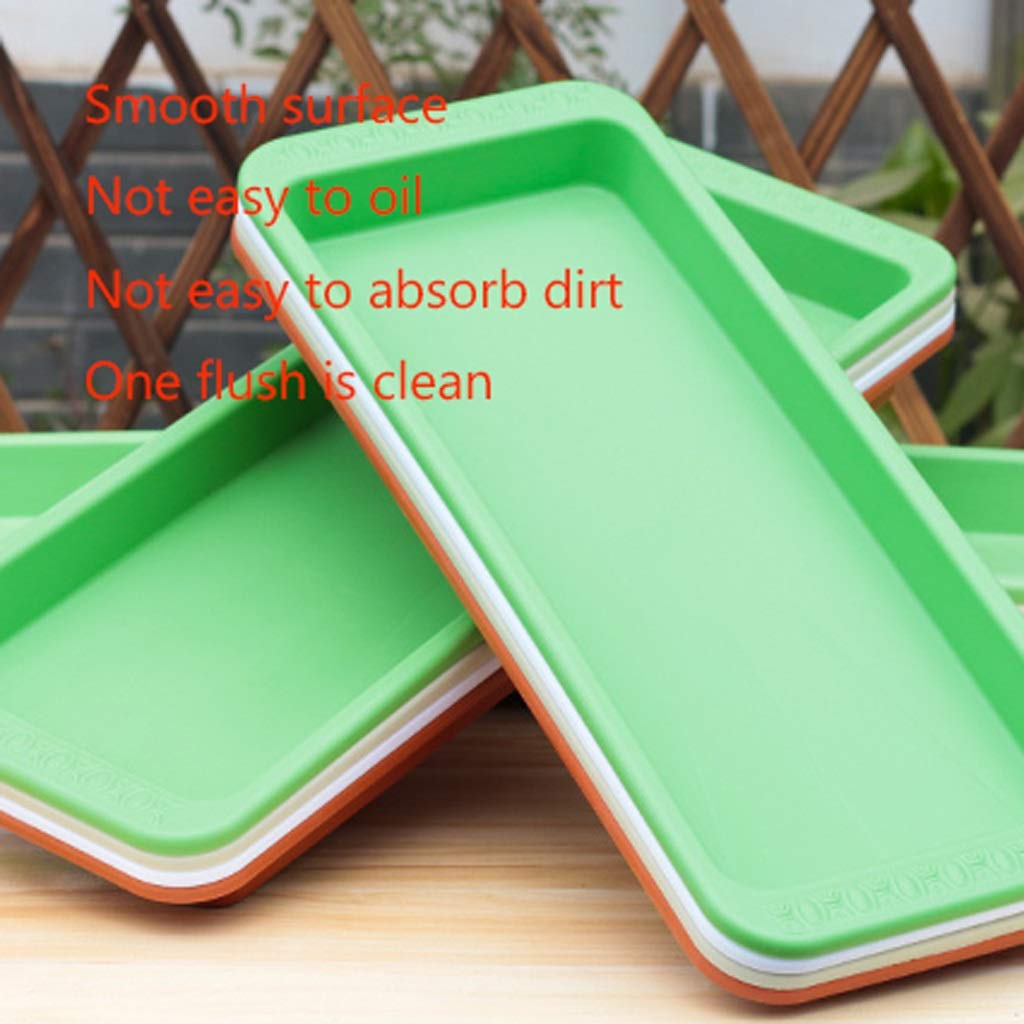 Indoor Outdoor Plant Trays - Plastic Rectangular Planter Saucers for Potted Plants | Drip Catcher & Soil Protection | Garden, Home, Balcony Use | Protects Floors & Household Surfaces