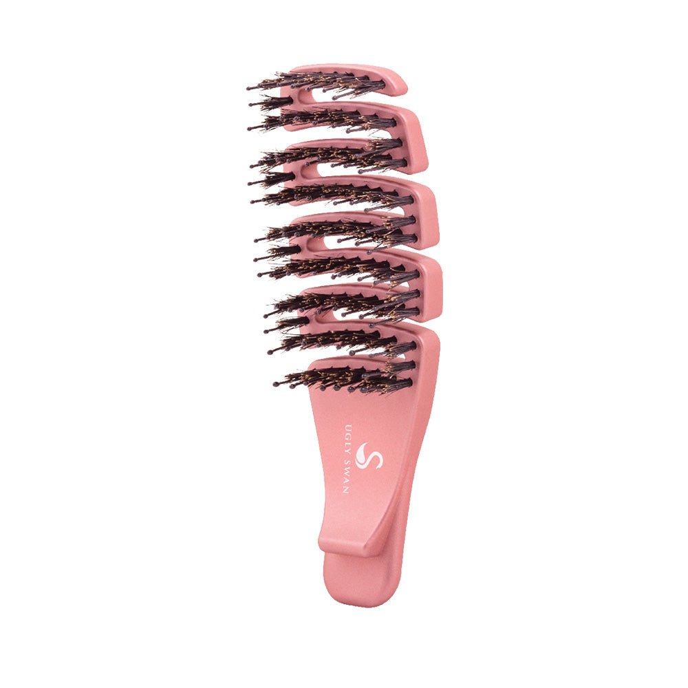Ugly Swan Tangle-Free Detangling Brush for Kids & Adults - Pain-Free Hair Brush with Soft Flexible Bristles in Rose Gold - Perfect for Wet, Dry, or Curly Hair at Home & Travel