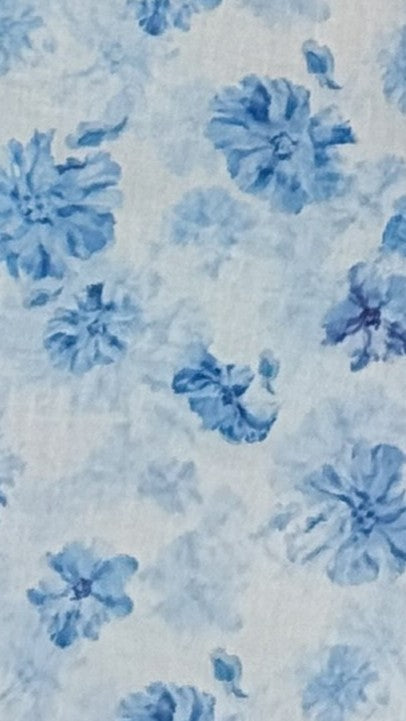 Mady Maxi Dress - Blue Floral Print Long Summer Dress for Women, Beach Vacation & Casual Outings