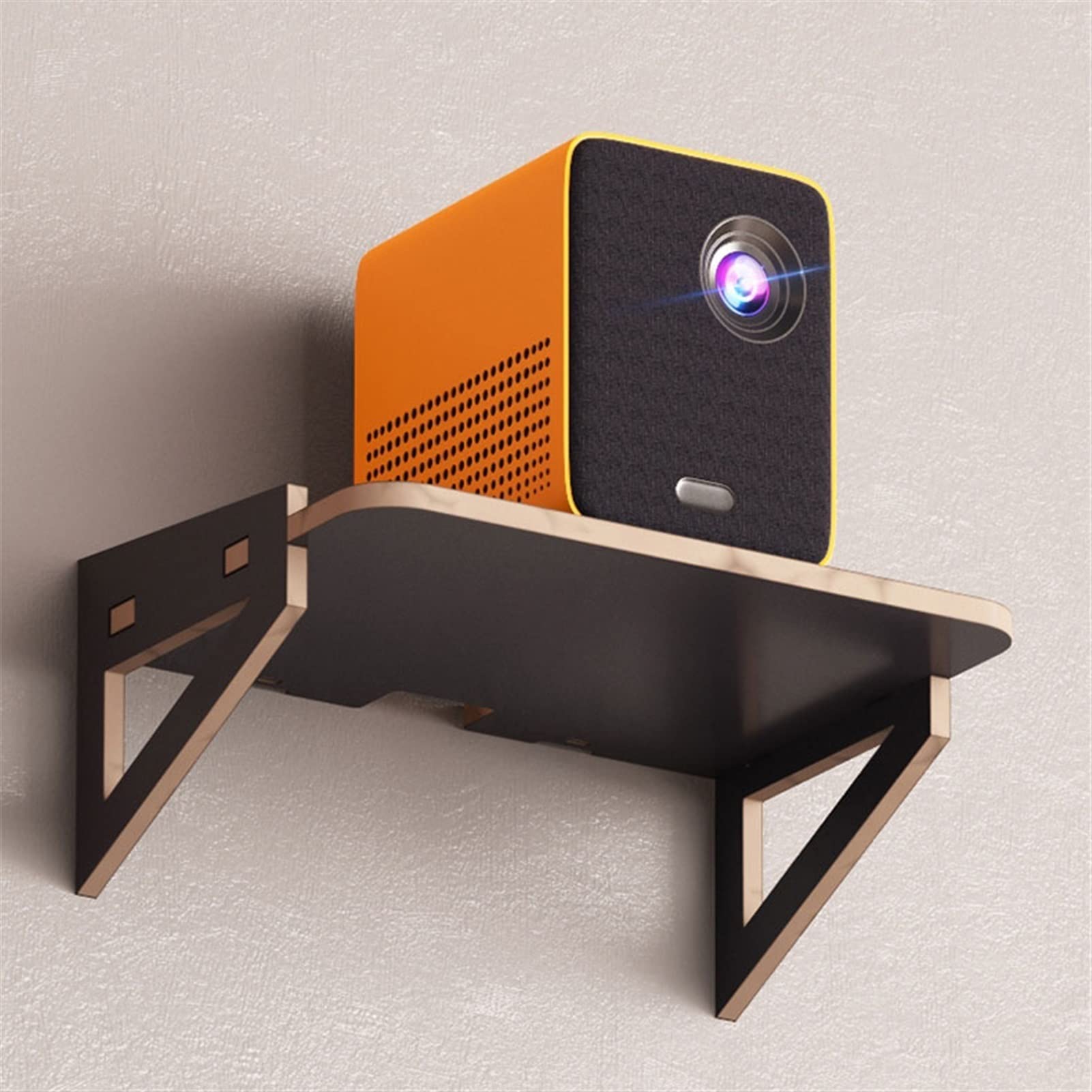 Wall Mounted Projector Shelf - Heavy Duty Home Theater Projector Rack, Bedside Tray & Decorative Shelf for Living Room & Bedroom (No Drilling Required)