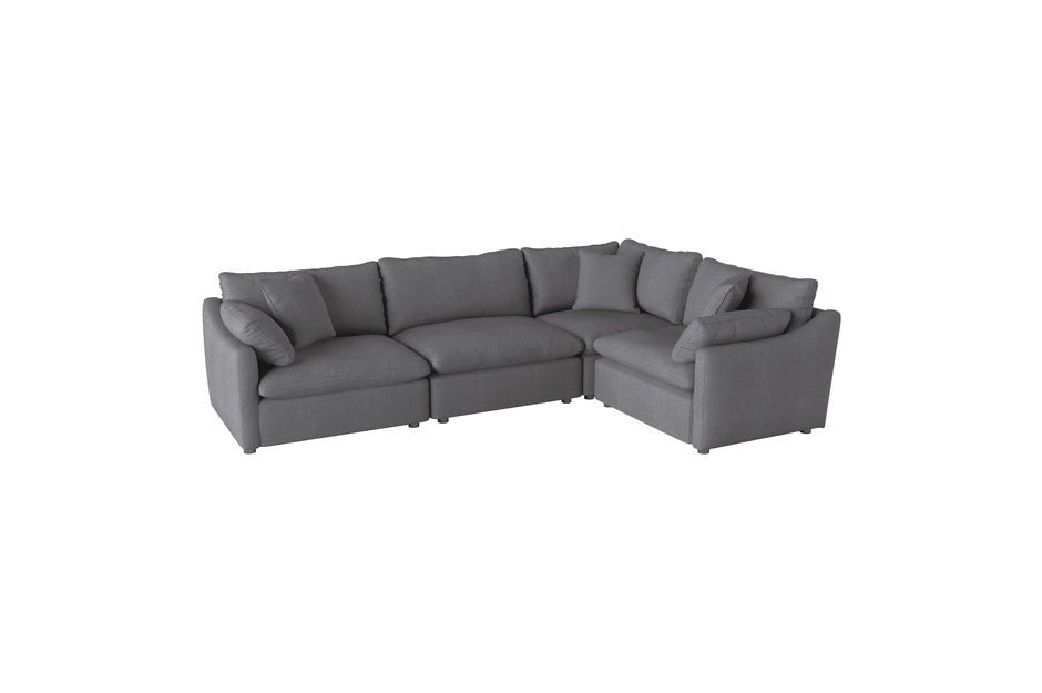 Modern Grey Modular Sectional Sofa with Removable Back Cushions - Perfect for Living Room, Family Room & Home Theater Comfort