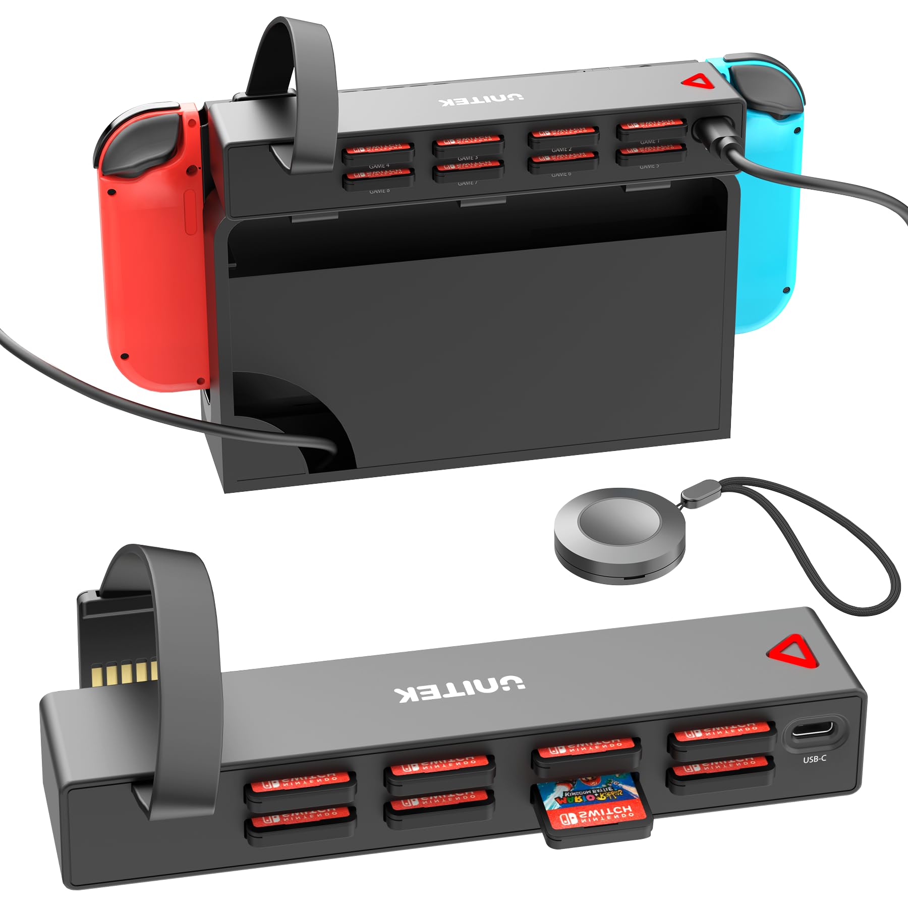 **Unitek Switch Game Card Reader - Upgraded Multi-Game Switcher with Remote Control, 8-in-1 Quick Switch Adapter for Nintendo Switch & OLED - Perfect for Gaming Parties & Travel**
